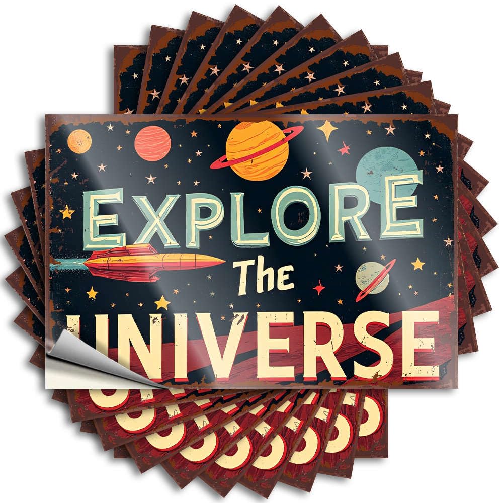 Saying Bottle Badass Explore The Universe with Us. for Fall - Kitchen Decorations Easy Peel Removable(6X9CM)