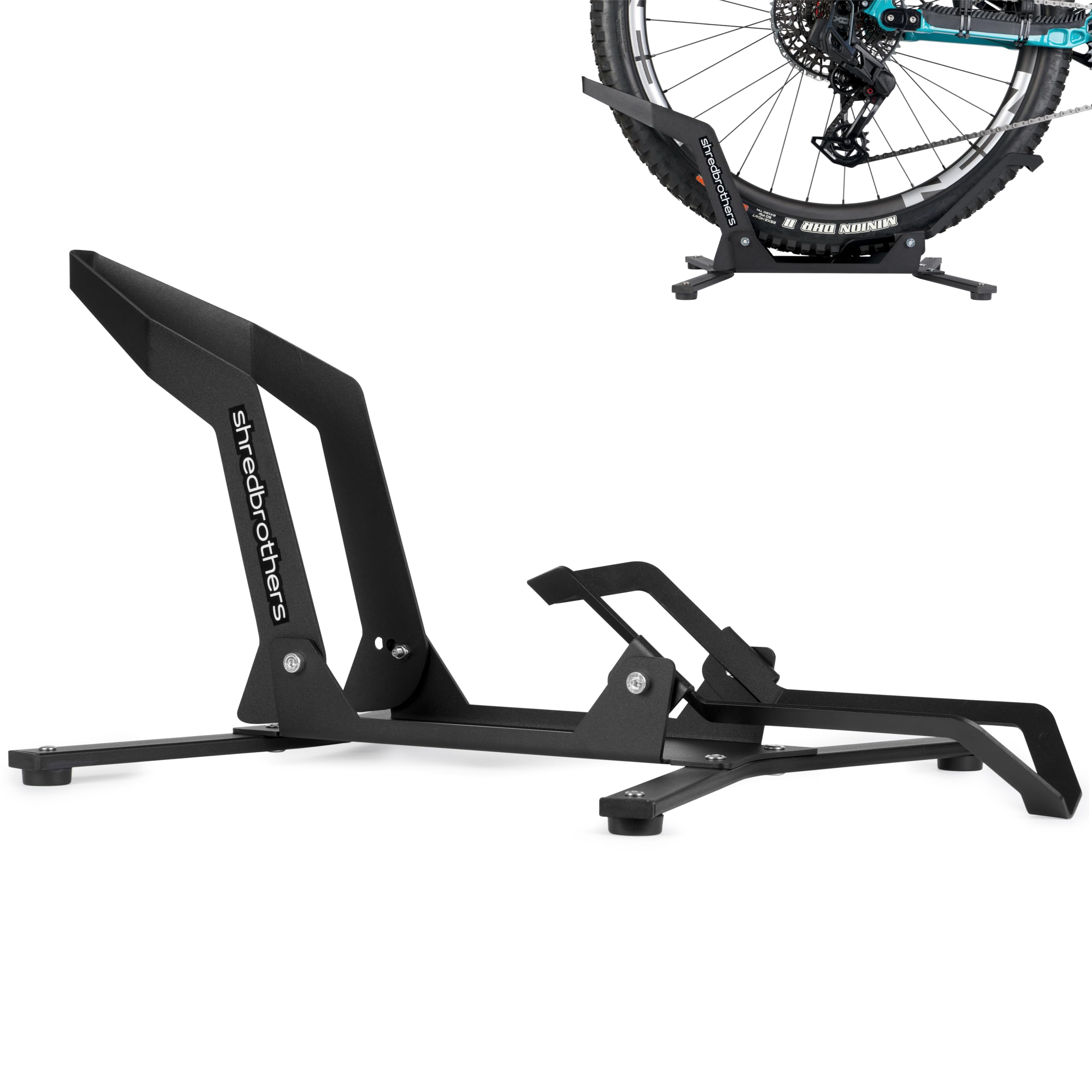 Fahrradständer Boden für E-Bike & MTB – Massiver Fahrradständer freistehend, 40 kg Traglast, 26–29 Zoll, bis 3,0 Zoll Reifenbreite – stabiler Fahrradhalter für Garage