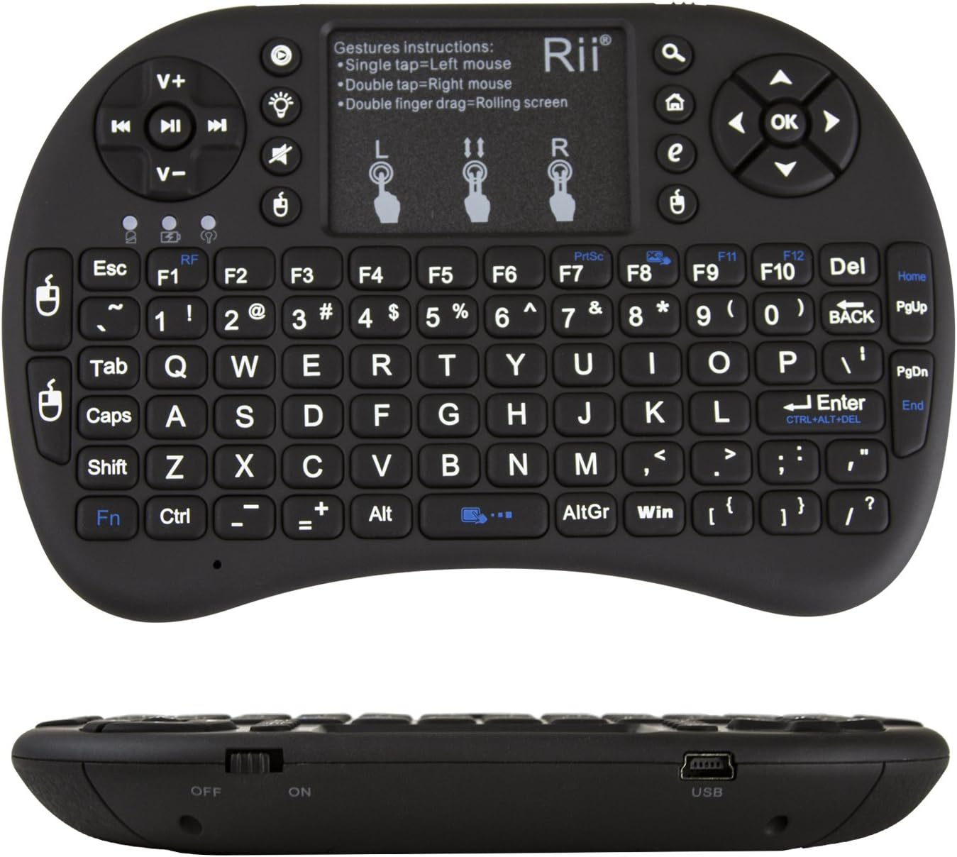 Rii 10110-3 RT i8+ BT Black