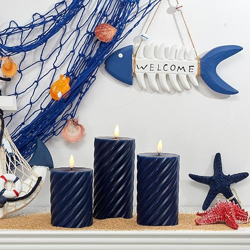 Miniatura 2 de Velas sin llama de pilar que funcionan con pilas con control remoto (3 pulgadas de profundidad x 4 pulgadas de alto, 5 pulgadas de alto, 6