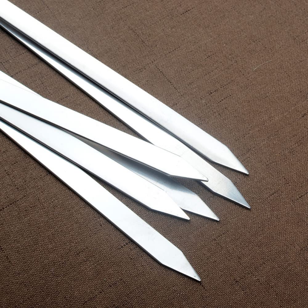 SePkus 6 Pezzi 55 cm spiedini per Barbecue Manico Lungo Shish Kebab Barbecue Grill bastoni Barbecue in Legno forchetta griglia Esterna in Acciaio Inossidabile Sacchetti per Aghi