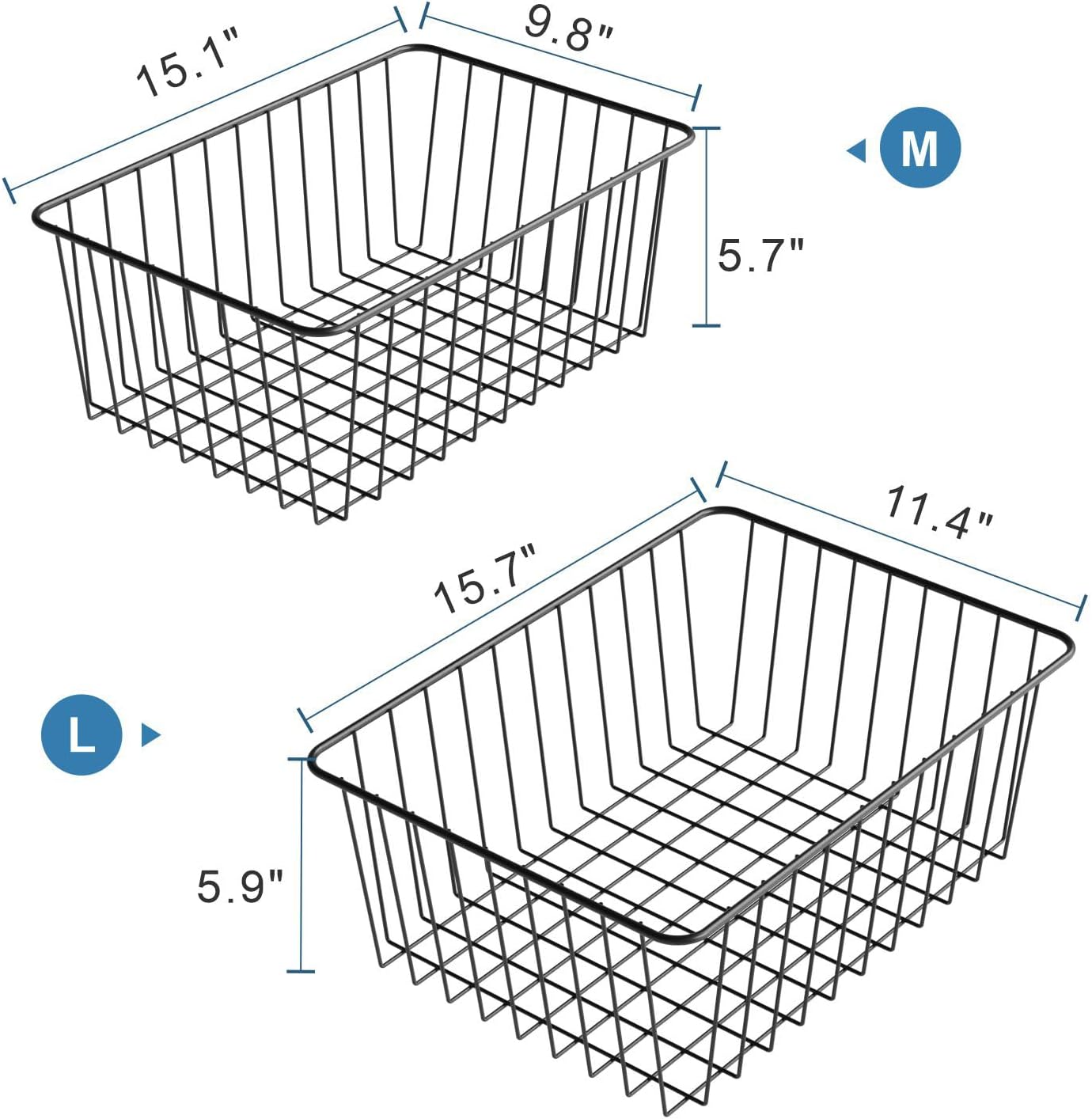 Wire Baskets for Freezer and Pantry Organization