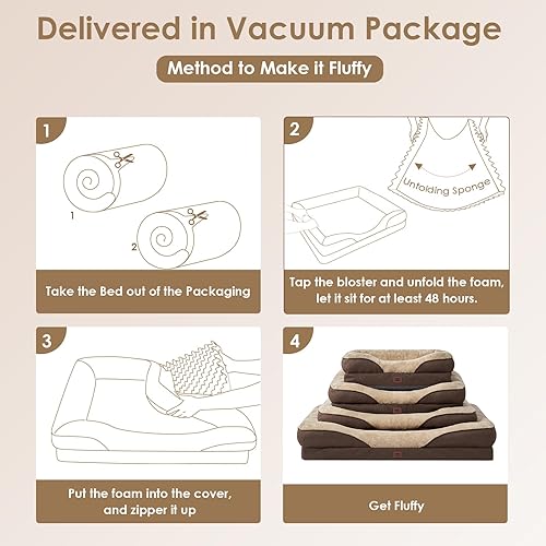 Miniatura 7 de EHEYCIGA Cama para perros de espuma viscoelástica para perros de tamaño grande, sofá ortopédico para perros con lados y forro impermeable, sofá cama