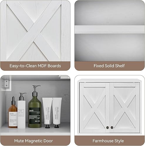 Miniatura 5 de YOURLITE Armario de lavandería, botiquín de medicina, almacenamiento de baño, cocina, organizador de pared con estantes sobre el inodoro, un juego