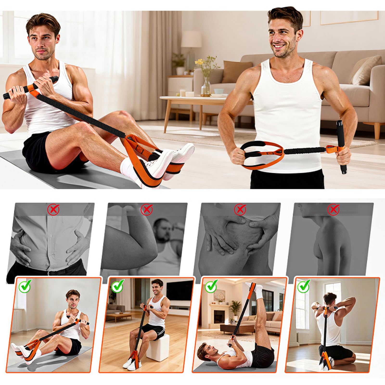 Fascia di Resistenza a Pedale con Maniglie, Fasce Elastiche Fitness, Elastici Fitness, Resistance Bands, con Pedale Antiscivolo e Tubo in Lattice, per Casa, Palestra e Allenamento Completo