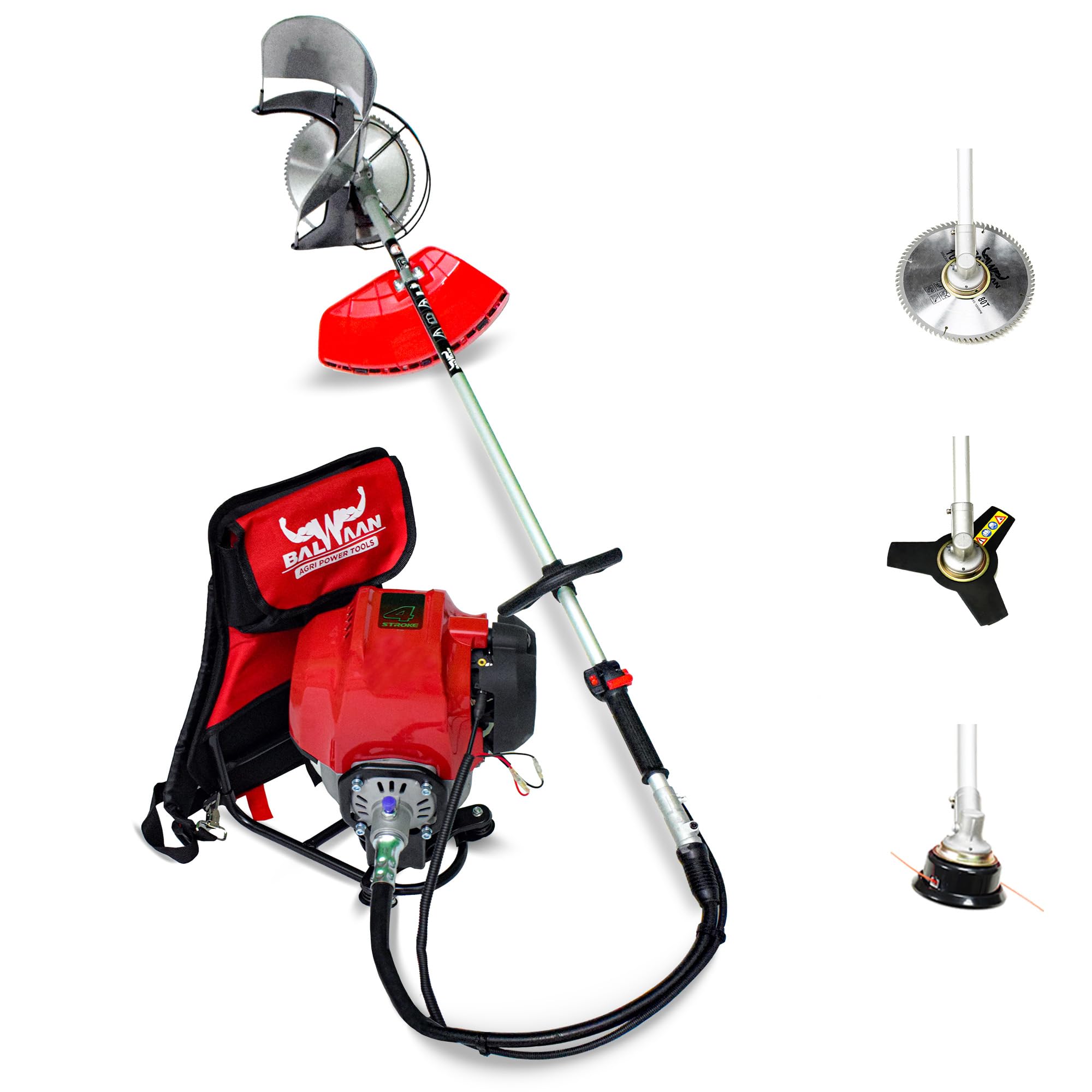 Back Pack Brush Cutter (BX-50B) | 50cc 4 Stroke Petrol Operated Crop Cutter Machine | Backpack Design for Comfortable Operation for Harvest Paddy & Wheat-image-29
