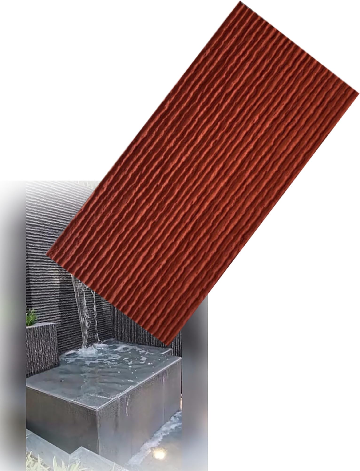 Panel de piedra de poliuretano, revestimiento de pared ligero con efecto de agua en cascada, decoración de piedra cultivada sintética para paredes interiores y exteriores