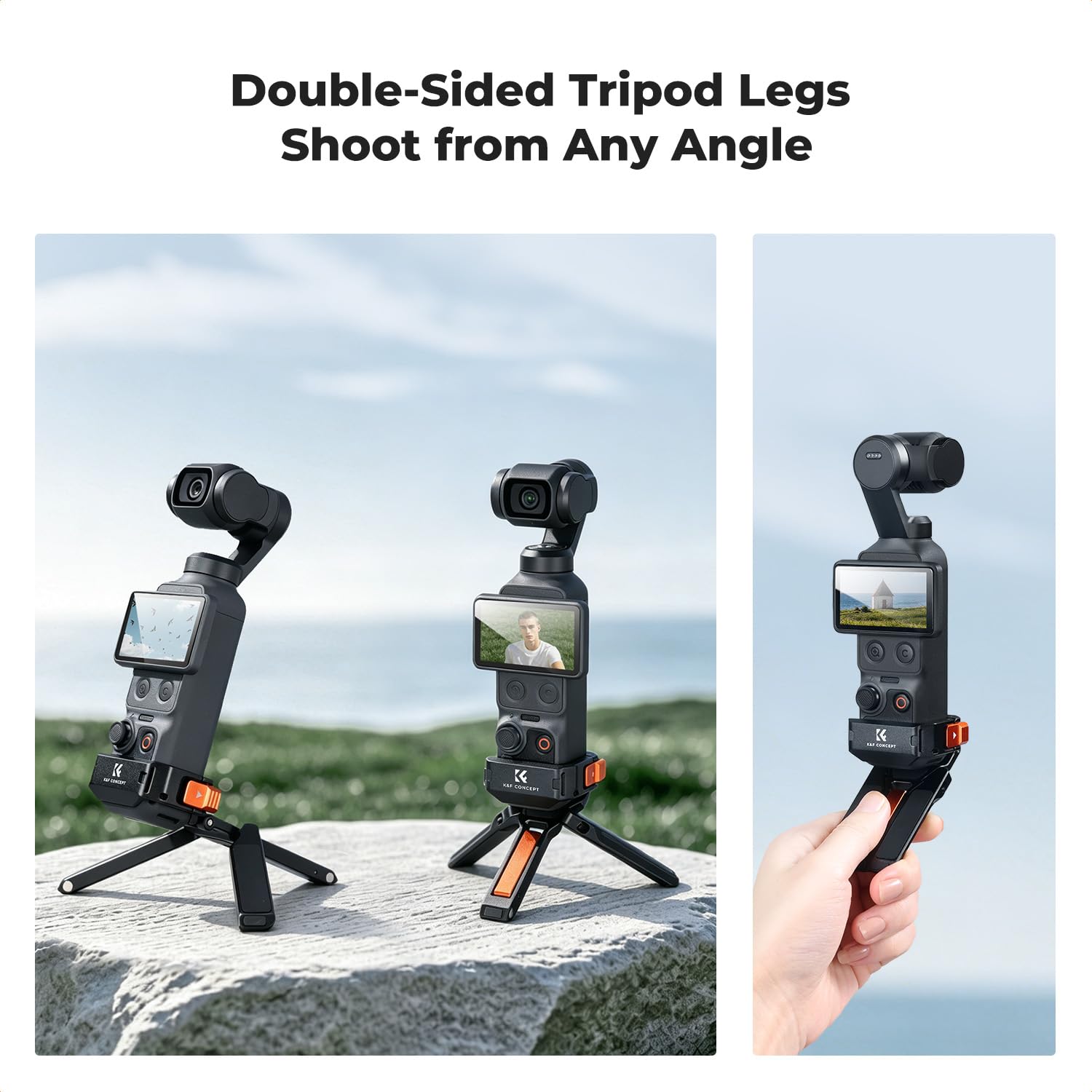 K&F CONCEPT PP63 Magnetyczna ramka rozszerzająca do DJI Osmo Pocket 4P/4/3, klatka ochronna ze stopu aluminium z konstrukcją szybkiego zwalniania, zimna stopka i mocowanie śrubowe 1/4 do akcesoriów do