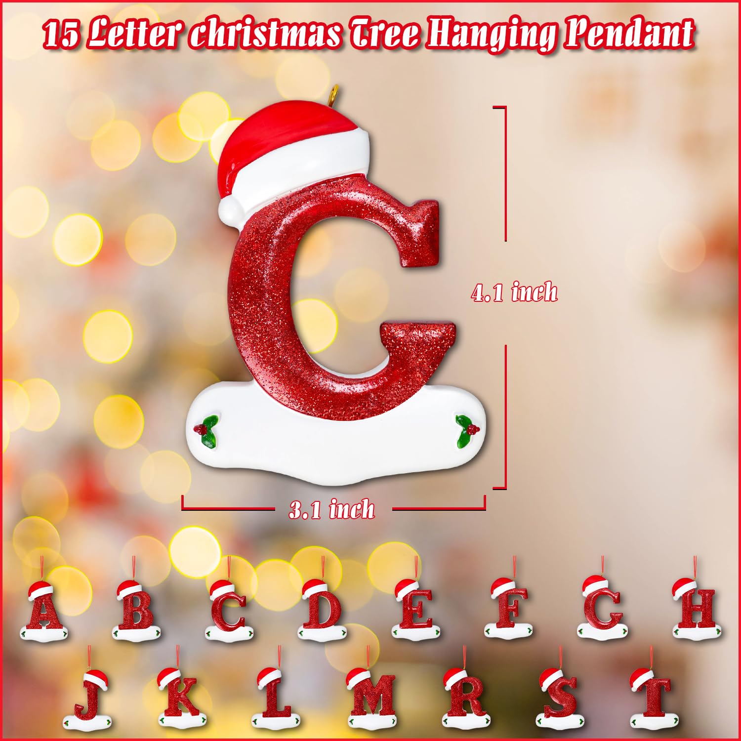 TOPWAYS 26 Letter Christmas Tree Hanging Pendant, Christmas tree decorations, Personalized DIY Christmas Ornaments - Image 2
