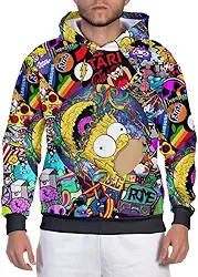 Moletom Masculino Feminino Blusa de Frio Marcas Full 3D Desenho Com Capuz Flanelado