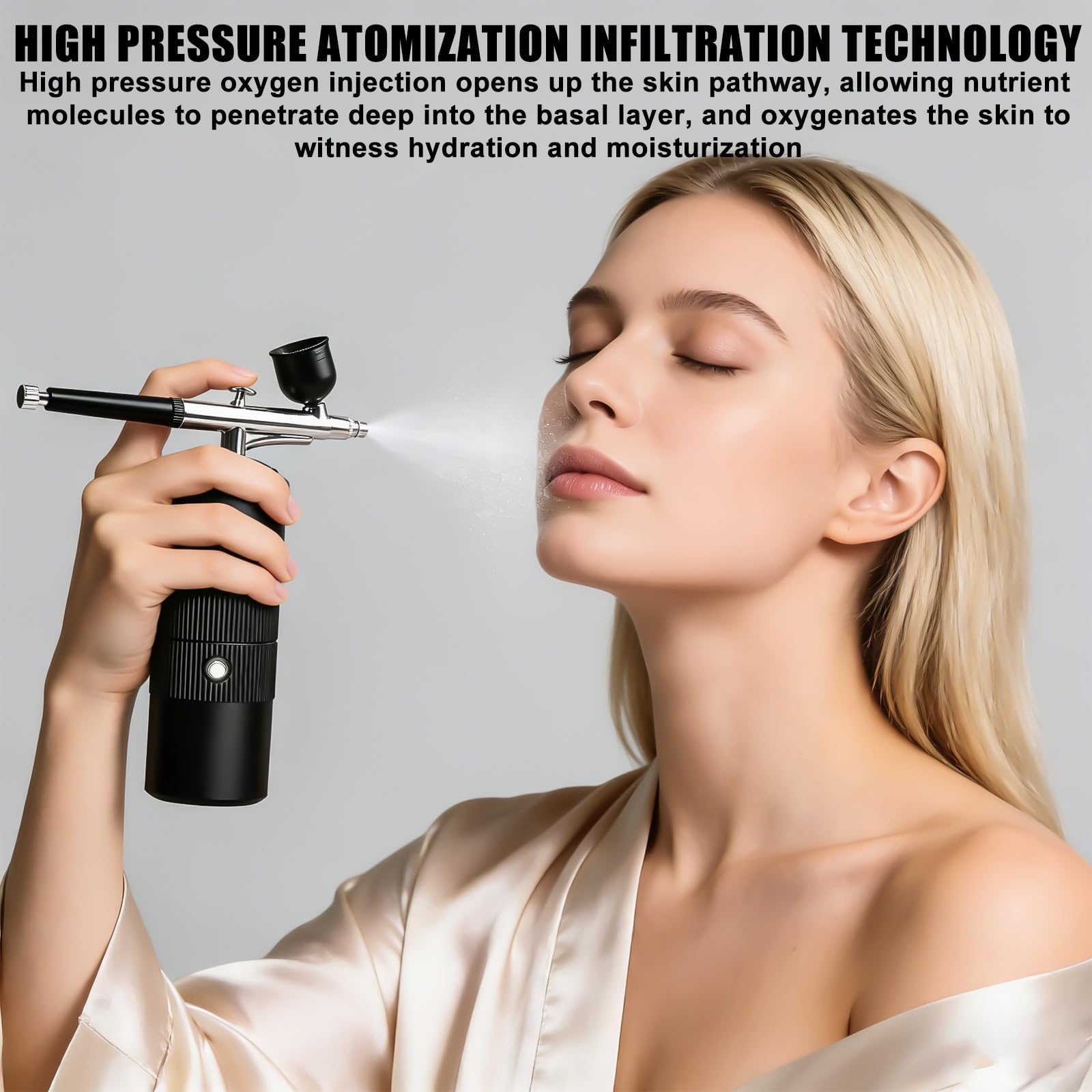 Set aerografo con compressore: pistola a spruzzo senza fili, kit aerografo, pistola portatile con compressore, pistola a spruzzo portatile ricaricabile USB, set per idratazione della pelle, tatuaggio
