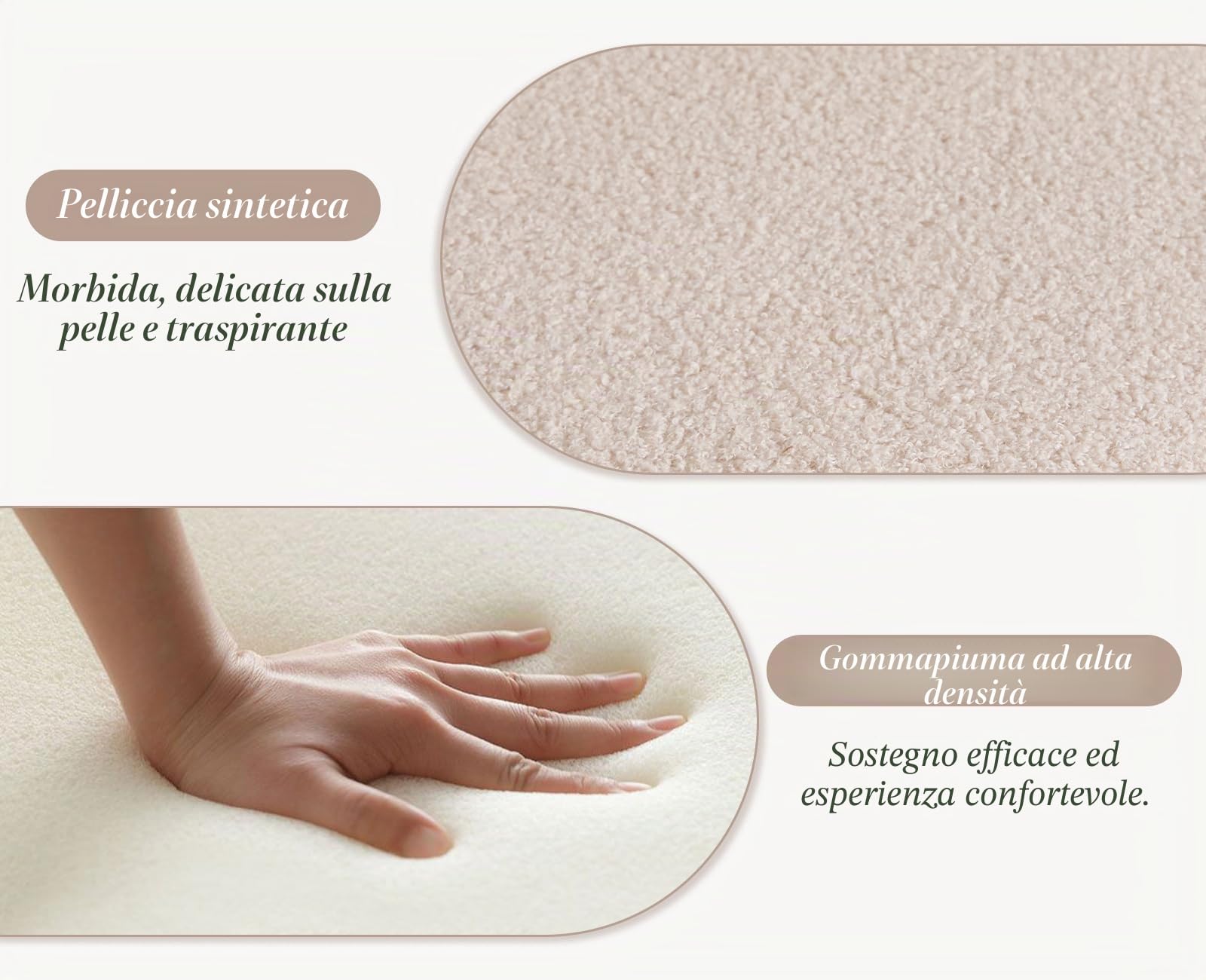 chairus Set di 2 Sedie da Pranzo in Pelliccia Sintetica, Cachi | Sedia Cucina Senza Braccioli Sedia Moderna Design con Gamba Avvolta in Tessuto per Cucina/Soggiorno/Sala da Pranzo
