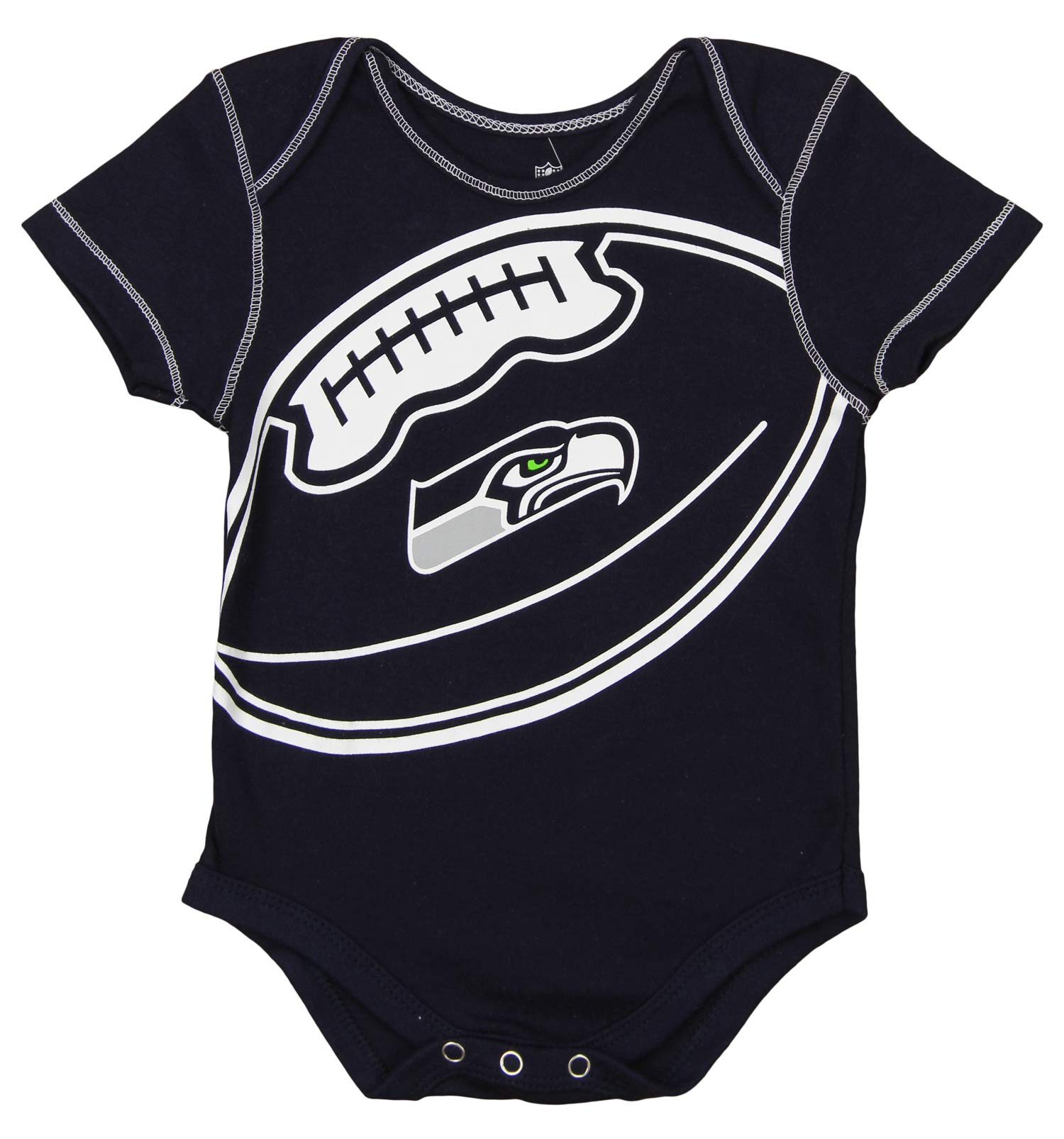 Outerstuff NFL Boys Newborn and Infant Assorted Team 3 Pack Creeper Set, Seattle Seahawks 12 Months