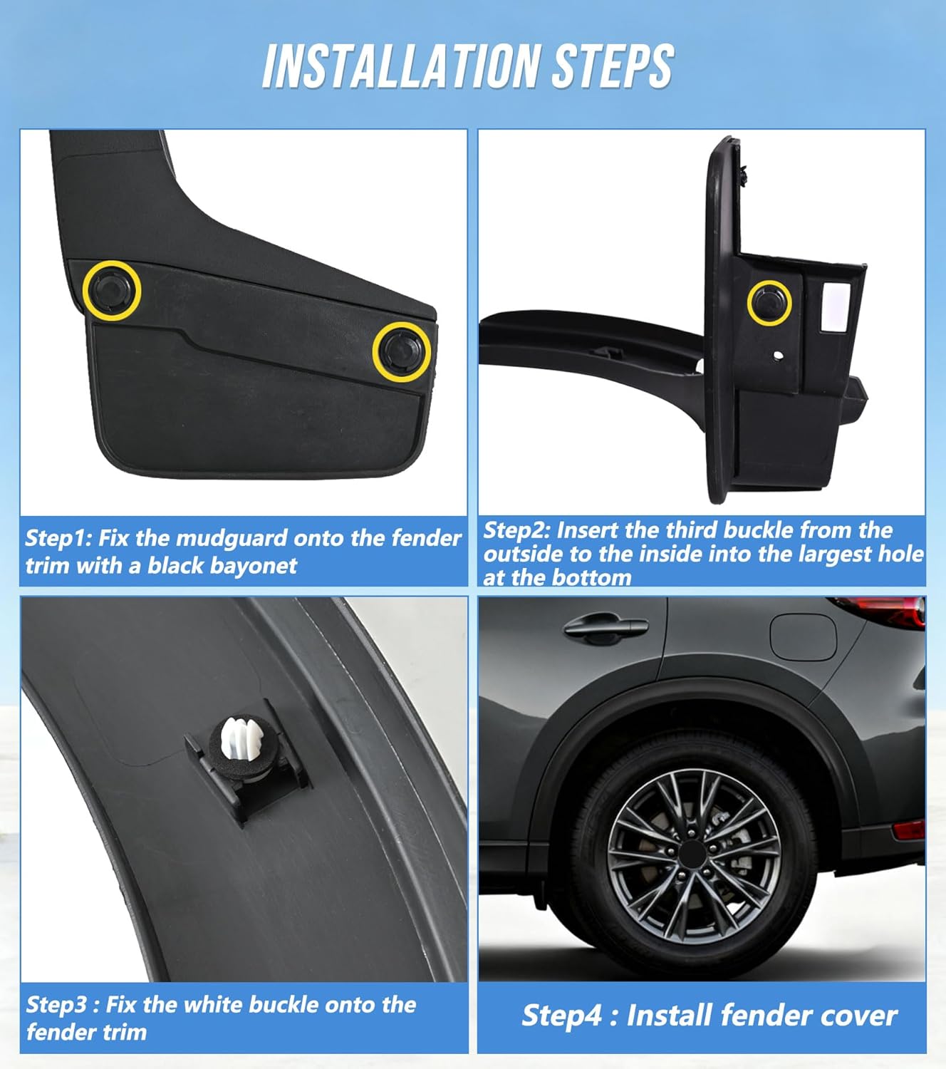 Driver Side Rear Fender Trim for Mazda CX-5 2017 2018 2019 2020 2021, Mazda CX-5 Accessories, Textured Black Rear left Side Wheel Arch Fender Flare Molding Trim For MA1790101 | KB7W51W60F8N