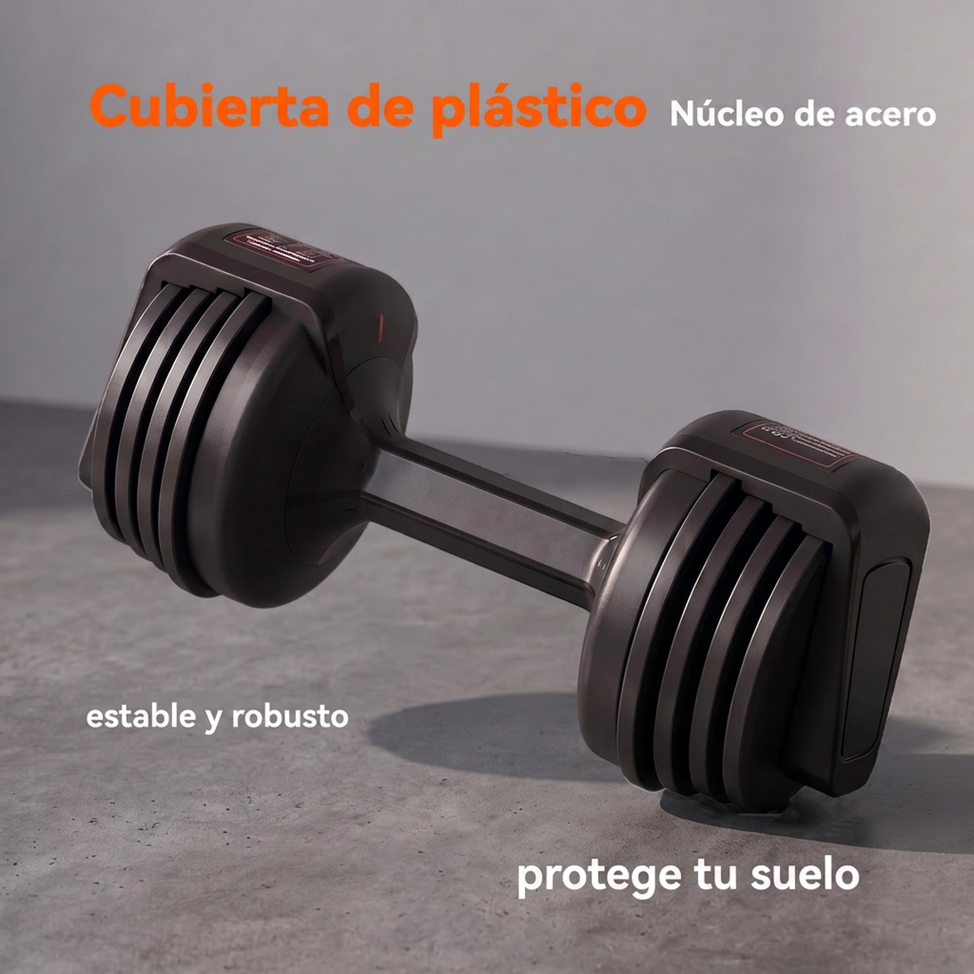 SPORTNOW Mancuerna Ajustable 11 kg con 5 Niveles de Peso Ajuste Rápido
