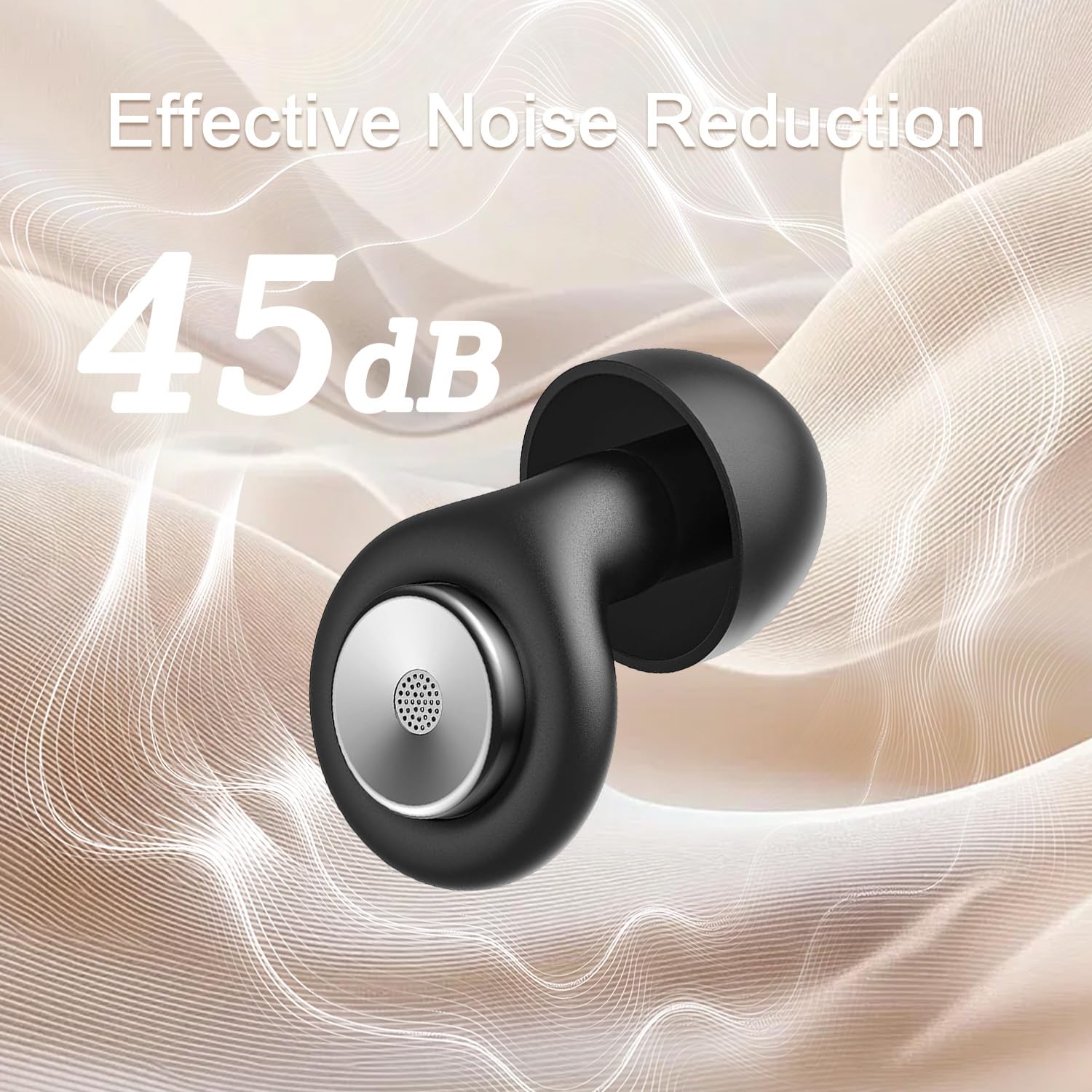 45dB Ear Plugs for Sleeping Noise Cancelling, Soft Reusable Silicone Earplugs for Sleep with 8 Eartips Case, Ear Plugs for Noise Reduction Snoring Side Sleepers Study Travel Concerts (Jet Gray)