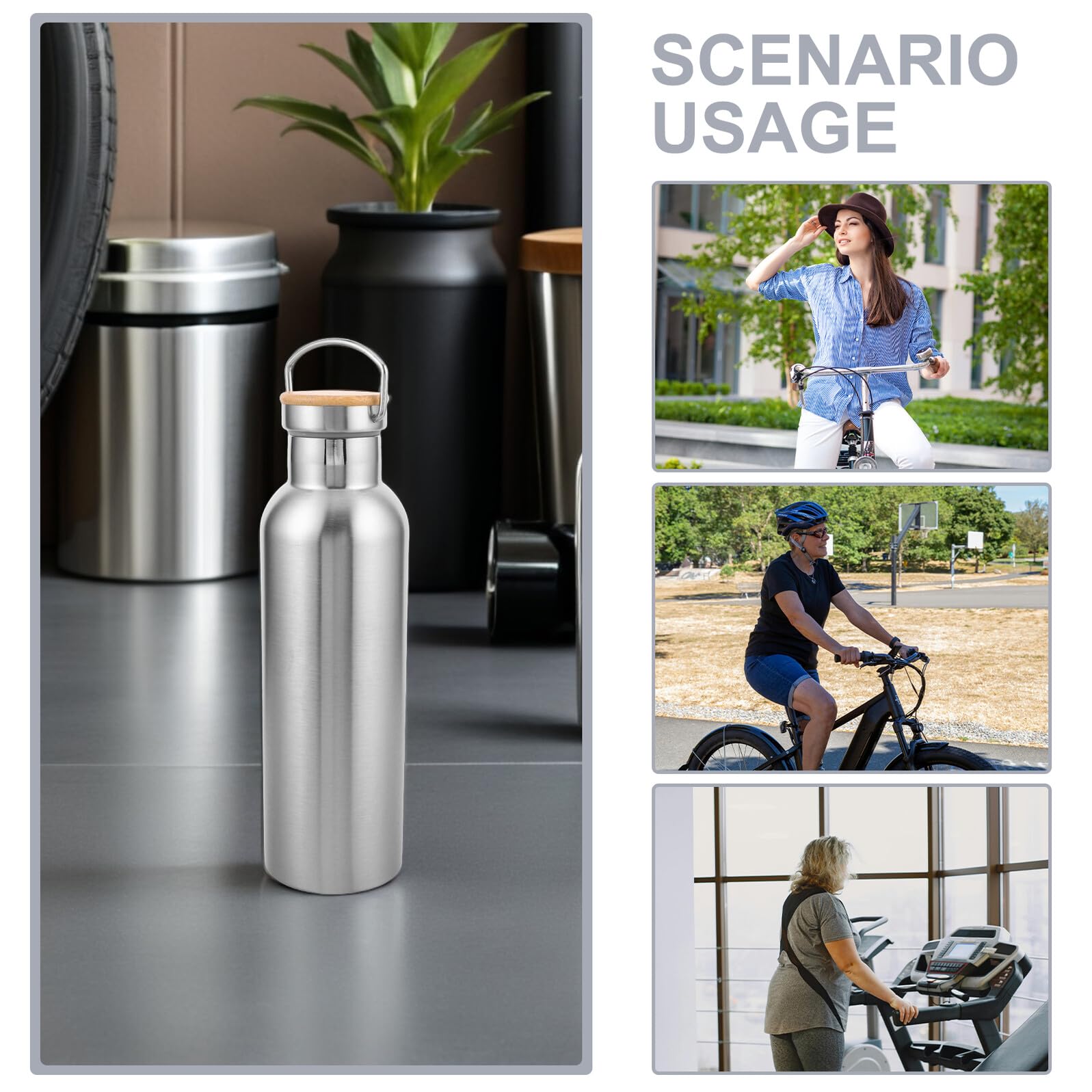 BESTonZON Doppelwandige Edelstahl-trinkflasche mit Vakuumisolierung für Outdoor-aktivitäten Wie Wandern und Radfahren Wiederverwendbar mit Großem Öffnungsdurchmesser