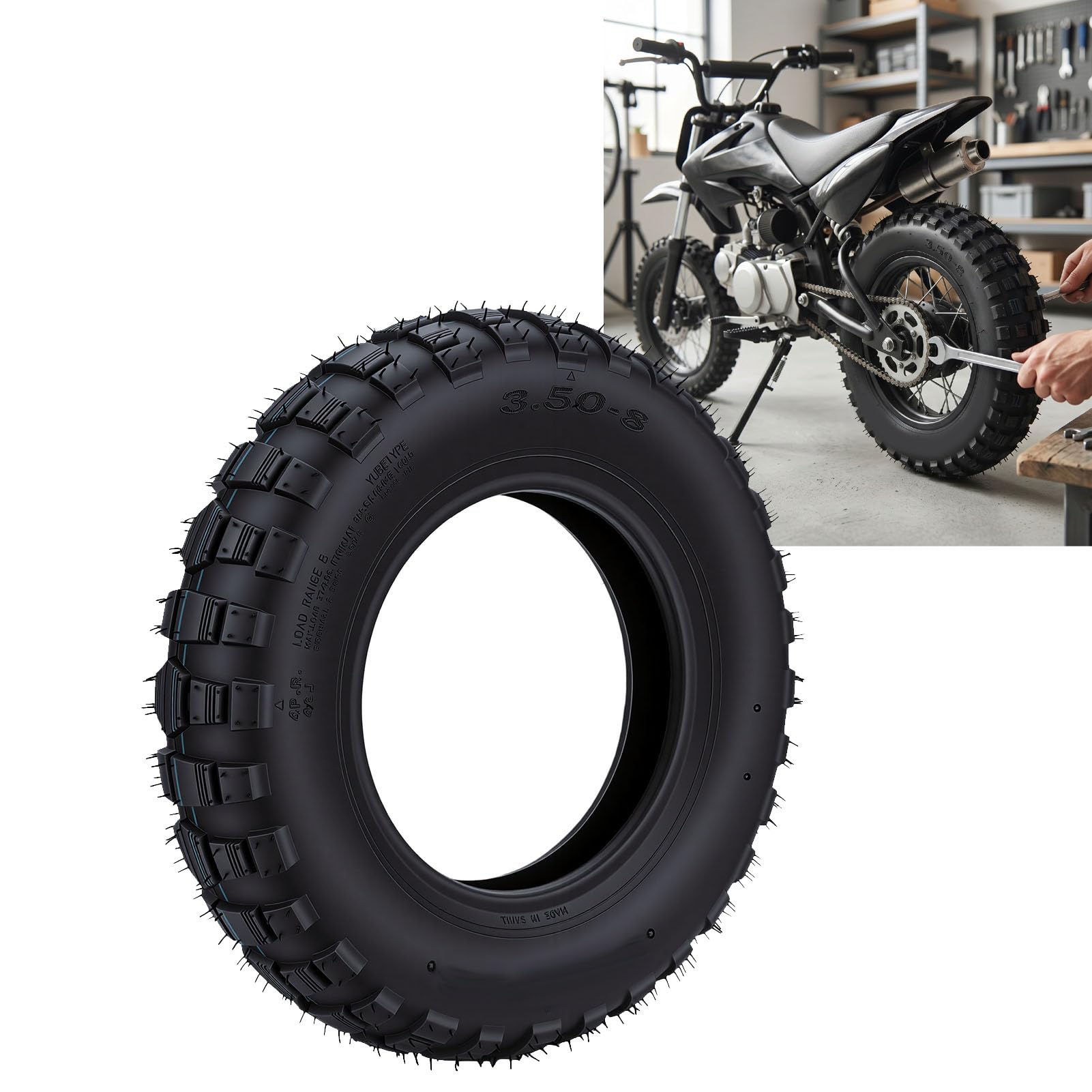 aqxreight Pneumatico Esterno per .50-8 4PR, Pneumatico da Fuoristrada con Carcassa Rinforzata 4 Ply e Gomma Anti Usura per Mini Bike Pit Bike