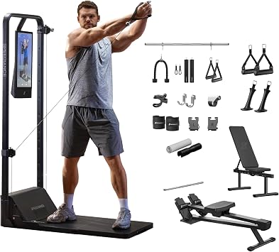 Speediance Gym Monster 2 Smart Home Gym & Rowing Bench & Adjustable Weight Bench & Smart PowerGrip Handles & Skiing Handles Bundle
