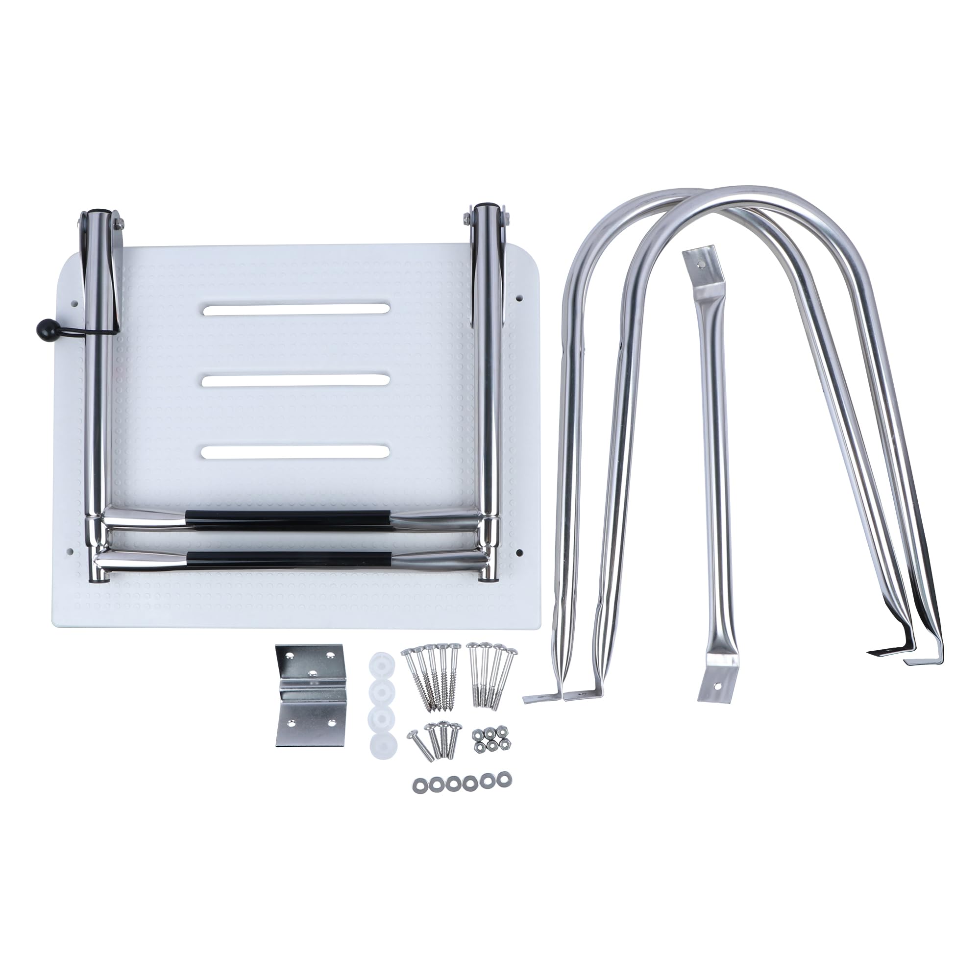 Scaletta telescopica per barca a 2 gradini in acciaio inox ABS con corrimano adatto per pontone Dock Yacht