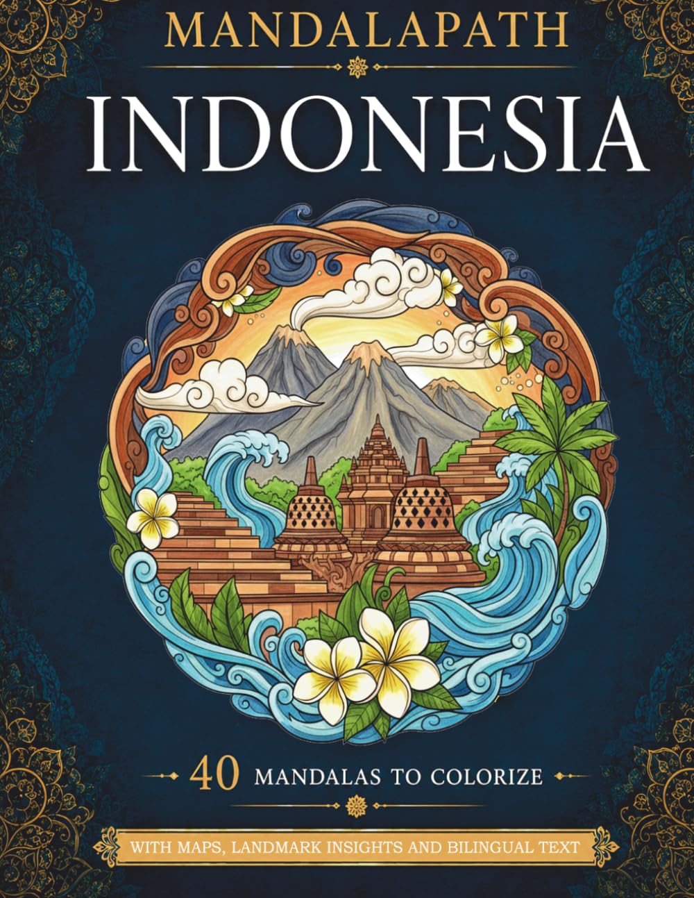 MANDALAPATH: MARVELS OF INDONESIA: 40 Mandalas with Landmark Maps and Bilingual Notes, Celebrating Indonesia’s Iconic Culture and Heritage (Colouring the World – A Journey Through Mandalas)
