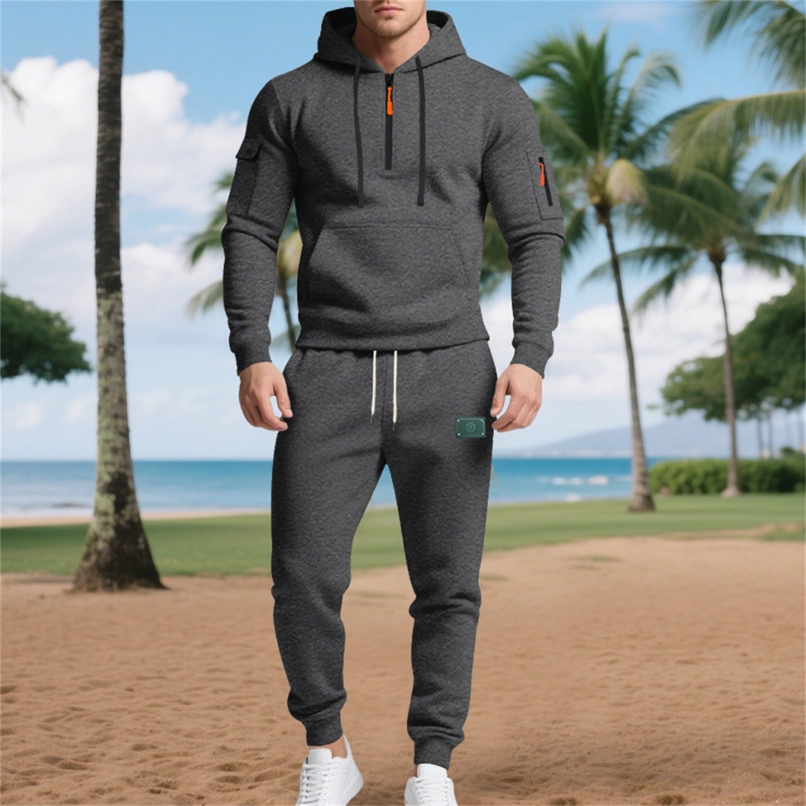 Chandal Hombre Completo Sudaderas con Capucha Térmico Entretiempo Streetwear