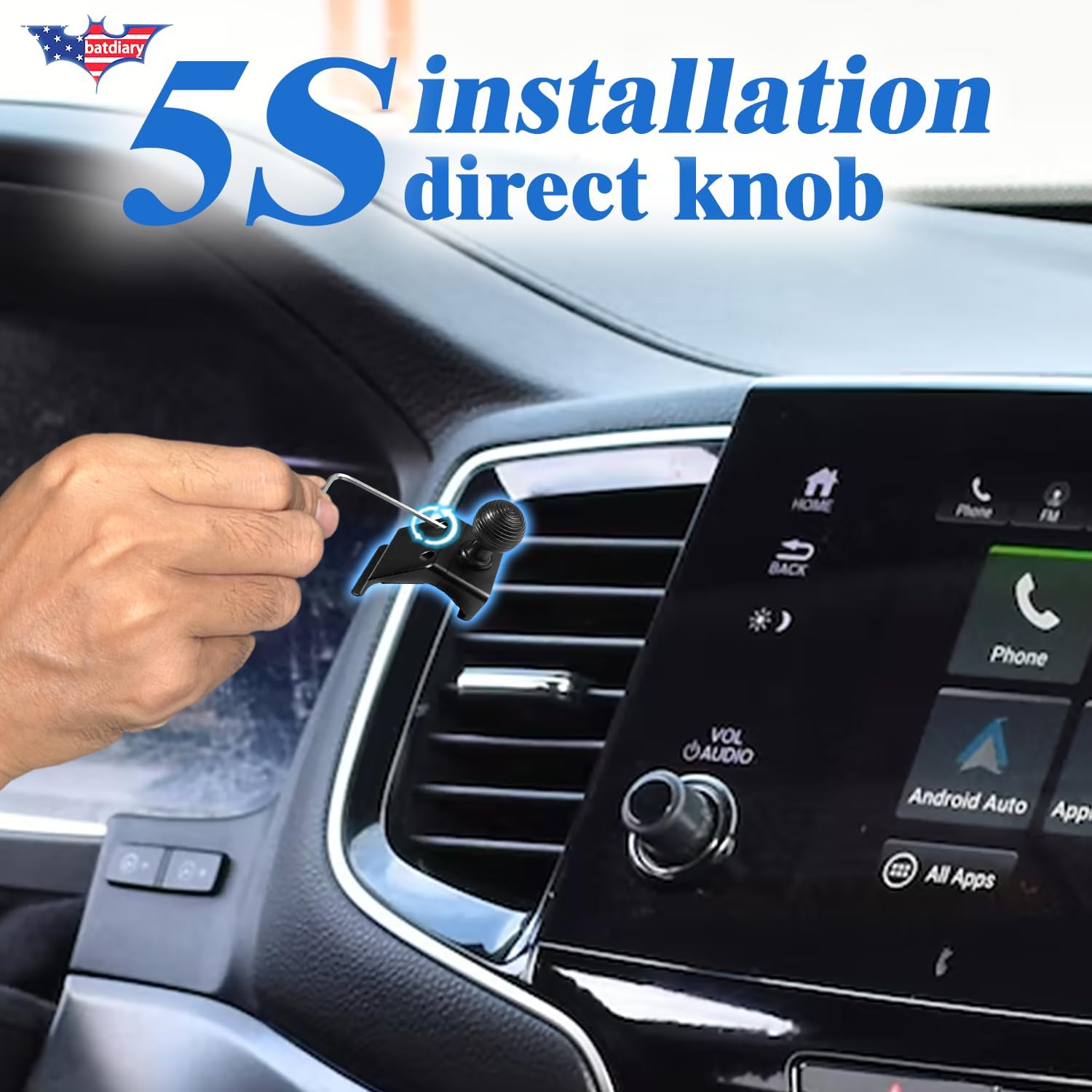 Passport Pilot Vent Phone Mount for Honda Passport 2019-2025|Pilot 2016-2022|Ridgeline 2016-2025|Aluminum Telescopic Air Vent Phone Holder|Thick Case Friendly Mount for iPhone 16/15 Pro Max,Galaxy S24