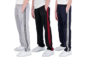 Comfy and Durable Boy's Pants for Size 14-16: Tricot Open Bottom Fleece-Lined Sweatpants