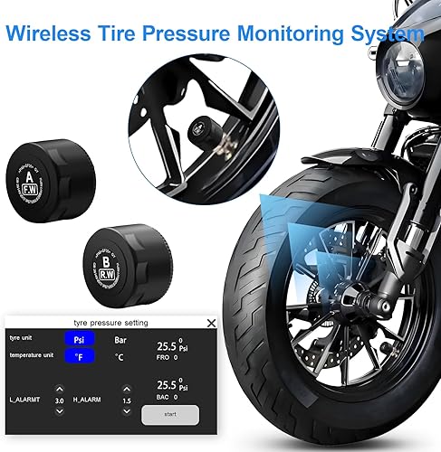 Miniatura 4 de LBW Cámara profesional para salpicadero de motocicleta, Apple Carplay inalámbrico, Android Auto, TPMS, cámara frontal y trasera HD 1080P (chip