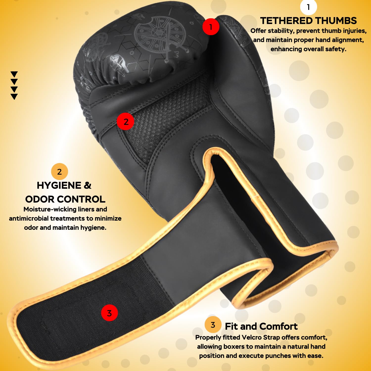 Bravose Guanti Da Boxe Armour 340g (12 Oz) - Pelle PU Con Supporto Polso - Per Uomo E Donna - Ideali Per Sparring, MMA, Muay Thai - Nero - 4