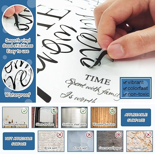 Miniatura 5 de MoharWall Pegatinas de árbol de Navidad, decoración de nieve de invierno, calcomanías de pared grandes, Feliz Navidad, ventana, citas de estrella,