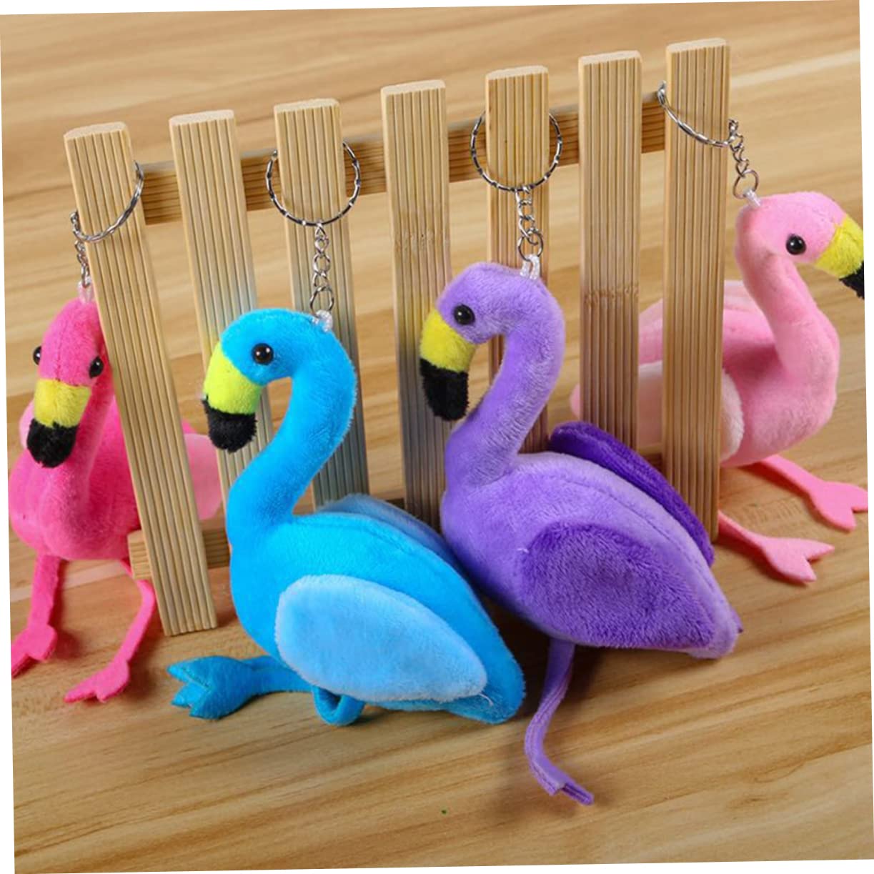 ibasenice 12 Piezas encantos Colgantes Tropicales Bandeja de Bola de Masa hervida Decoraciones de Pastel de niña Llavero Flamenco Regalo Creativo llaveros Dibujos Animados Colgante de Bolsa