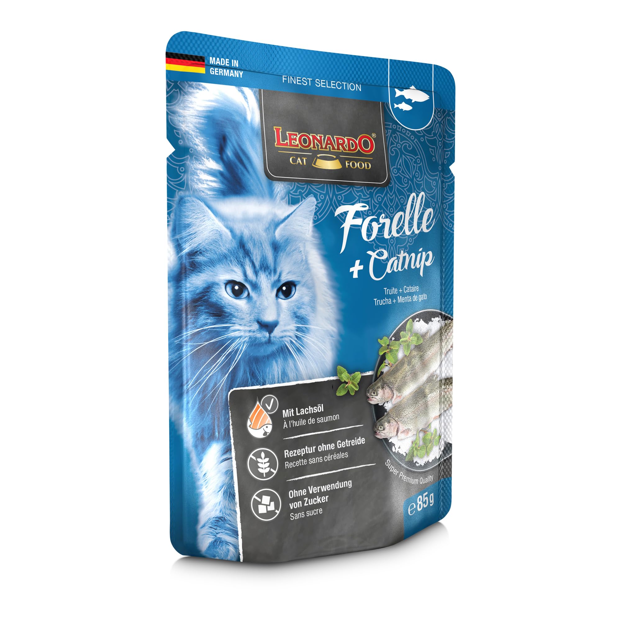 LEONARDO Forelle + Catnip 16 x 85g