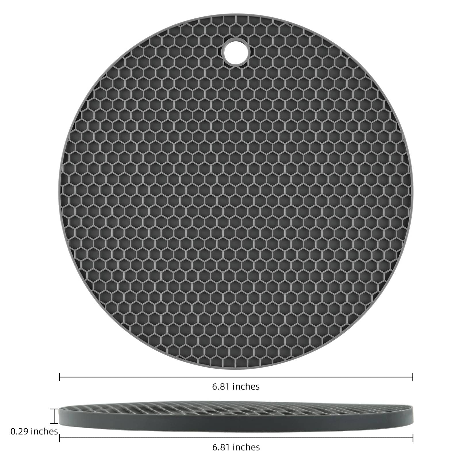 Silicone Trivets for Hot Dishes Pots & Pans, Round Trivet Pot Holders, Jar Opener & Spoon Rest, Non Slip Kitchen Hot Pads, Heat Resistant Mat for Table & Counter Mats Set of 4 Mixing Color — Amazon image 2