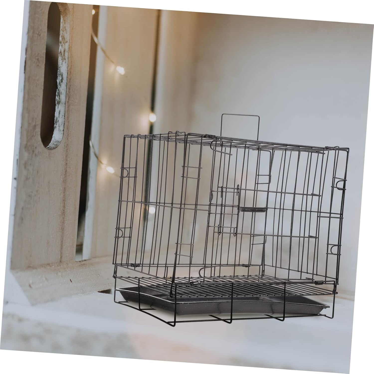 Foldable Pet Iron Crate for Small to Medium Dogs Heavy Duty Wire Kennel with Removable Washable Tray Easy Assembly and Storage Indoor Dog Cage for Secure Comfortable Shelter