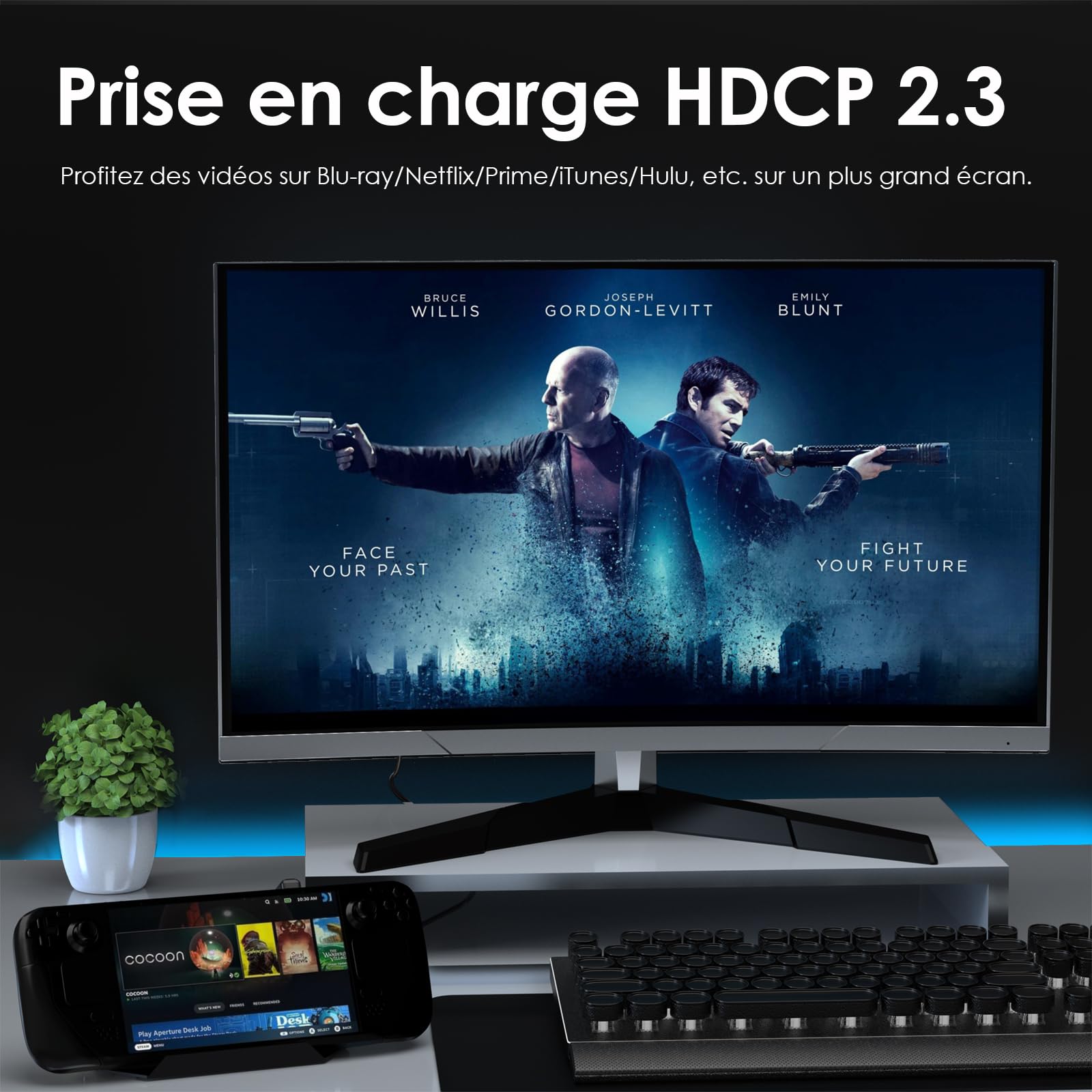 WAVLINK Steam Deck Dock, Station d'accueil 6-in-1 pour Steam Deck/ROG Ally avec HDMI 2.1 4K@144Hz, 100W PD in, 3X 10G USB 3.2, Gigabit RJ45