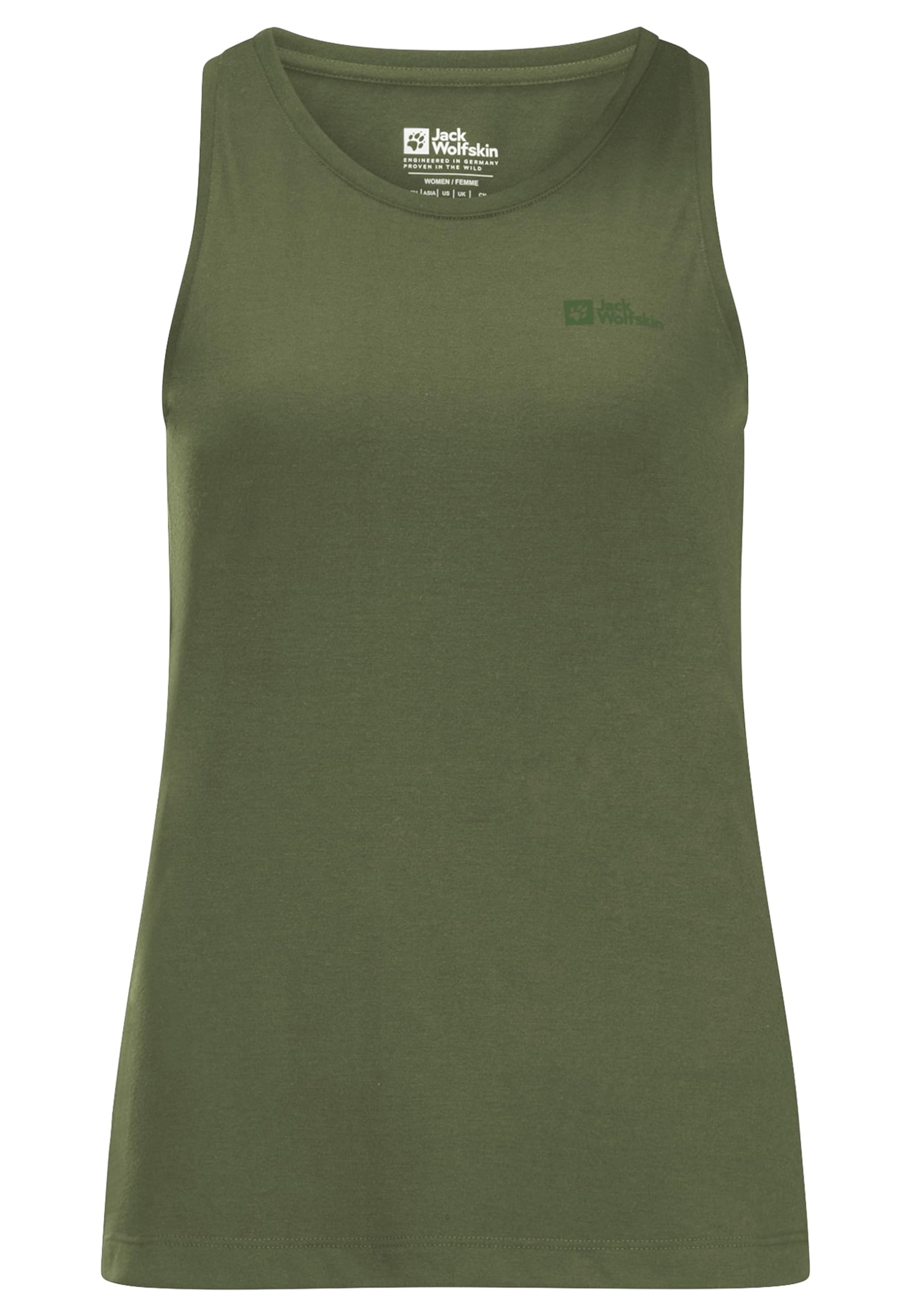Jack Wolfskin Women's Relief Tanktop W Shirt, Greenwood, X-Large