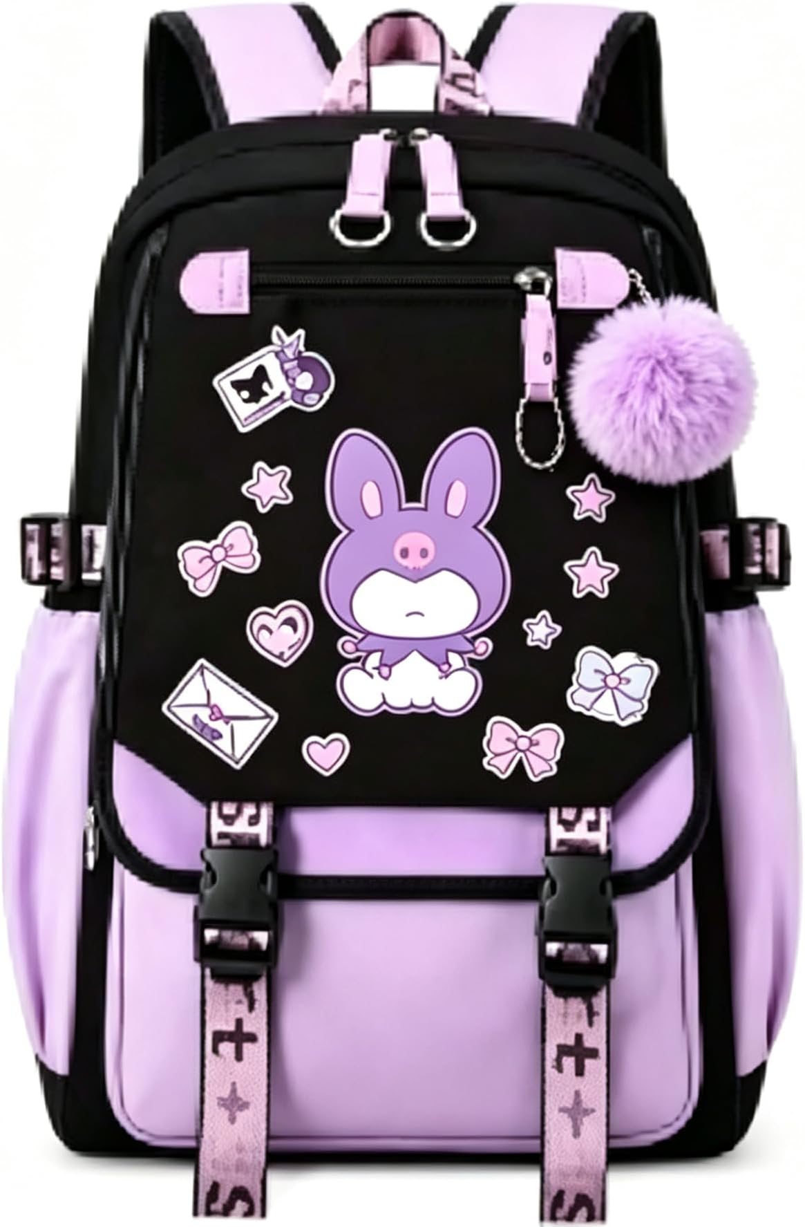 Kawaii Backpack with Extra-Large Storage Space Comfortable Straps, 17 Inch Travel Hiking Daypacks Rucksack for Boys Girls Men Women