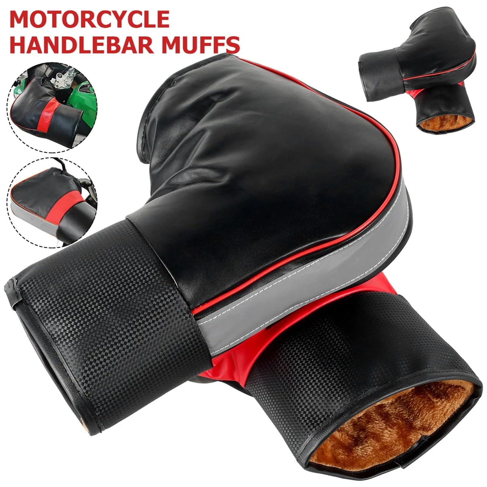 Osłon Dłoni Motocyklowych 1 para nauszników ochronnych motocykl skuter gruby ciepły uchwyt mufka przeciwdeszczowa zimowe cieplejsze rękawiczki