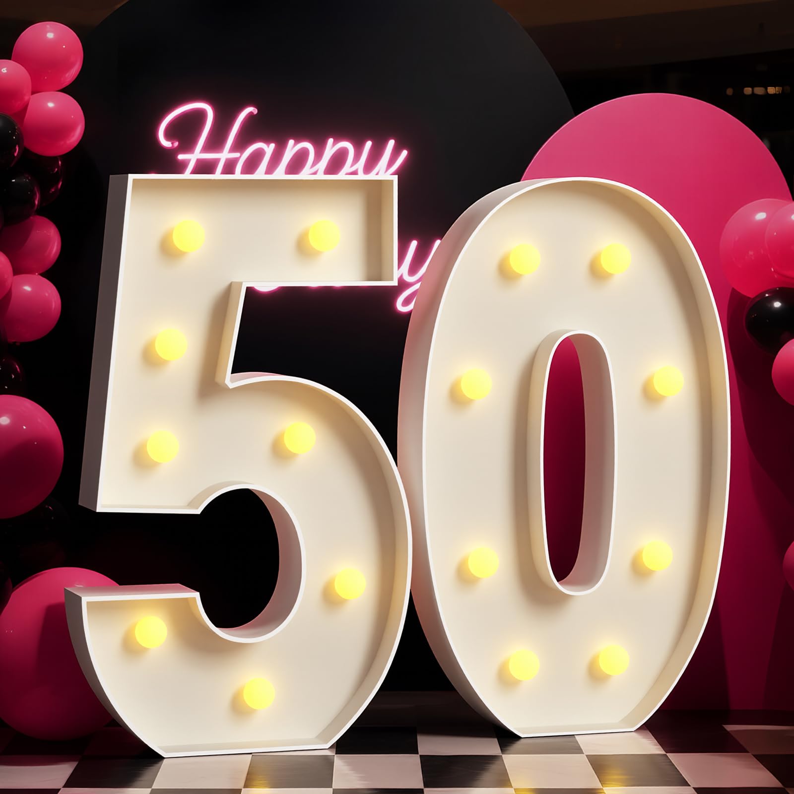 Photo 1 of Tongjoy 3FT Marquee Numbers 50,Large Light Up for 50 Birthday Decoration