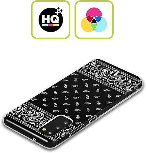 Miniatura 2 de Head Case Designs Funda de gel suave tipo bandana cuadrada negra clásica de cachemira compatible con Samsung Galaxy S22 Ultra 5G