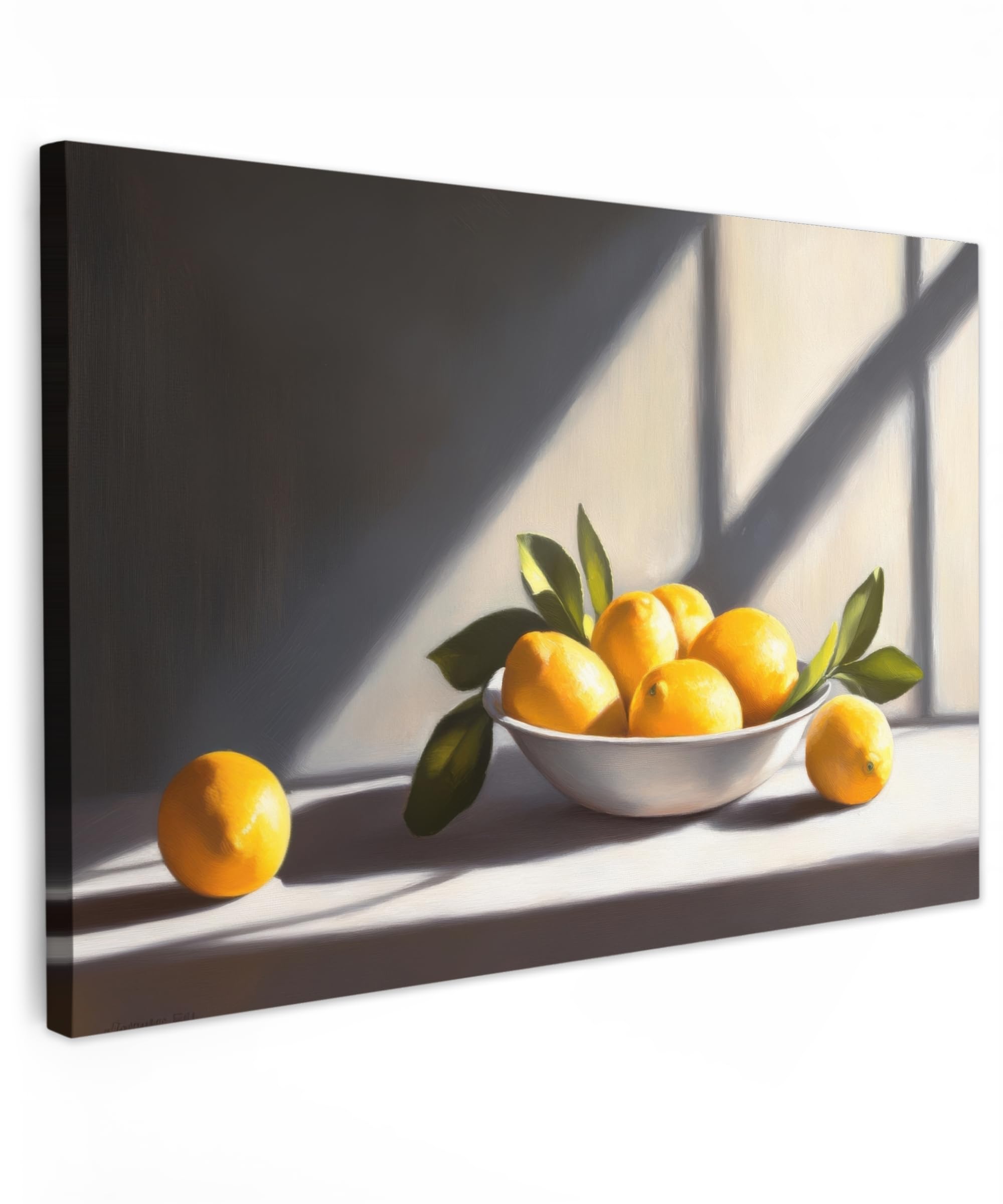 MuchoWow© Canvas Wall Art 12"x8" / 30x20 cm Home Decor Paintings for Living Room Decorations Gifts Hallway Lemons - Still life - Yellow