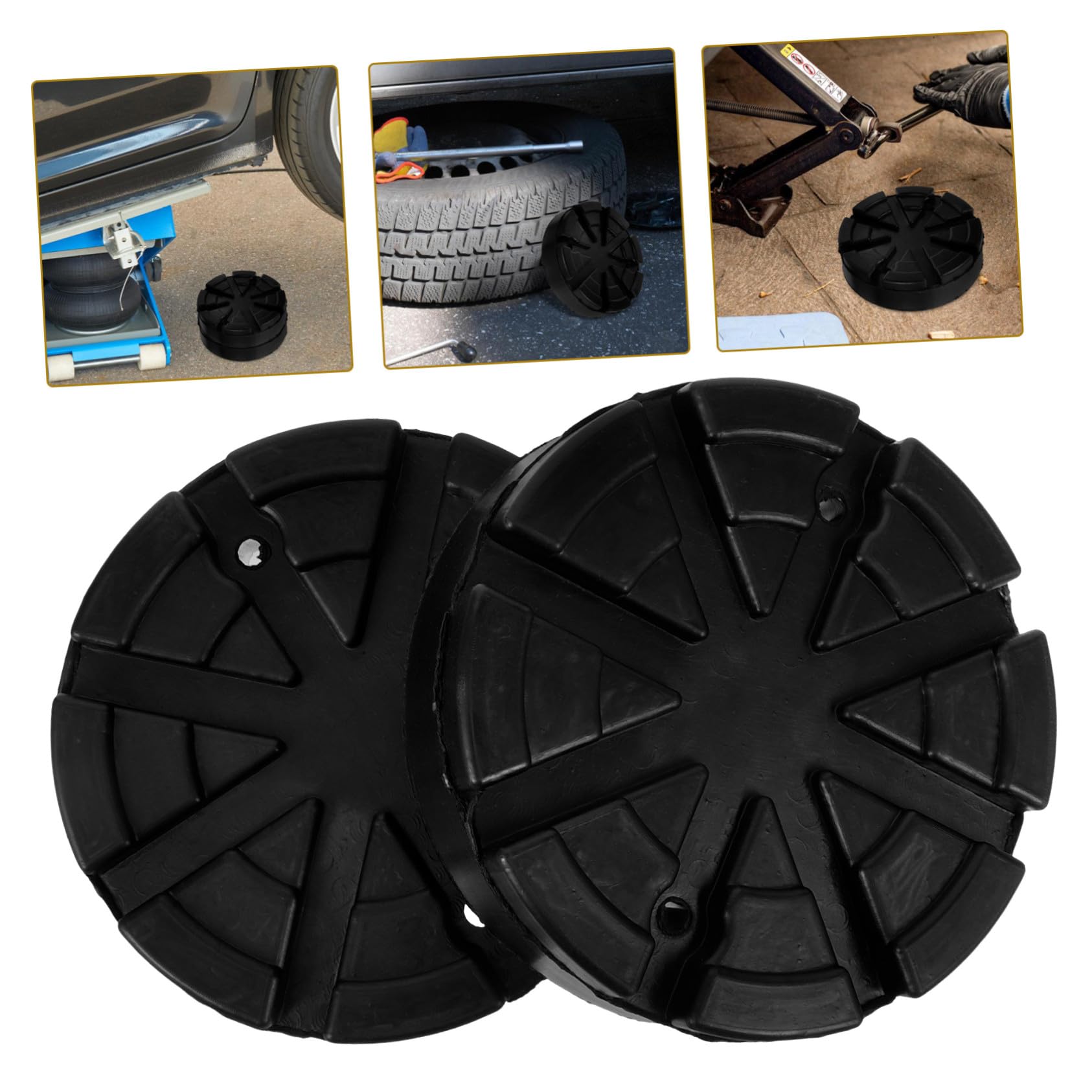 Hemobllo 2 pezzi Tappetini in Gomma per Cric Auto Pad di Supporto Antiscivolo per Cavalletti e Martinetti Idraulici Facili da Installare e Compatibili con Vari Sollevatori