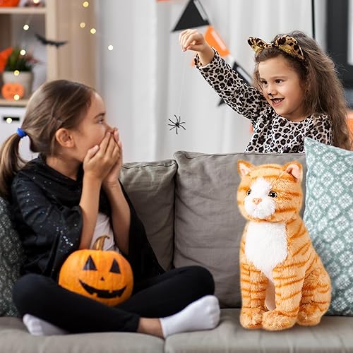 Miniatura 6 de Libima Peluche de gato naranja de 13 pulgadas, juguete de peluche realista suave y lindo para niños, regalos de cumpleaños, regalos de fiesta de