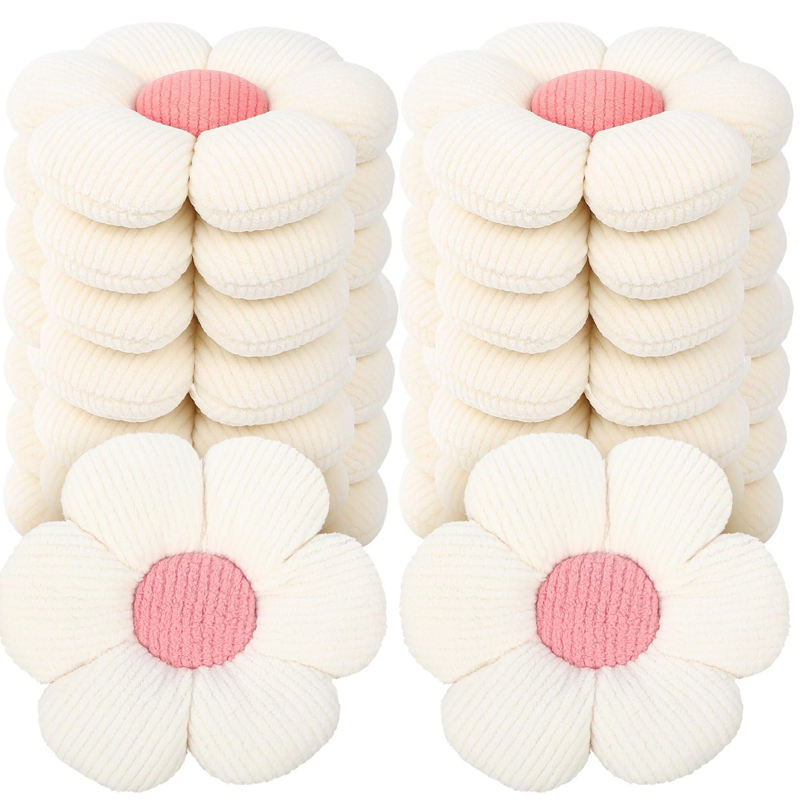Photo 1 of Beeveer Flower Plush Pillow - White, 15.75"
