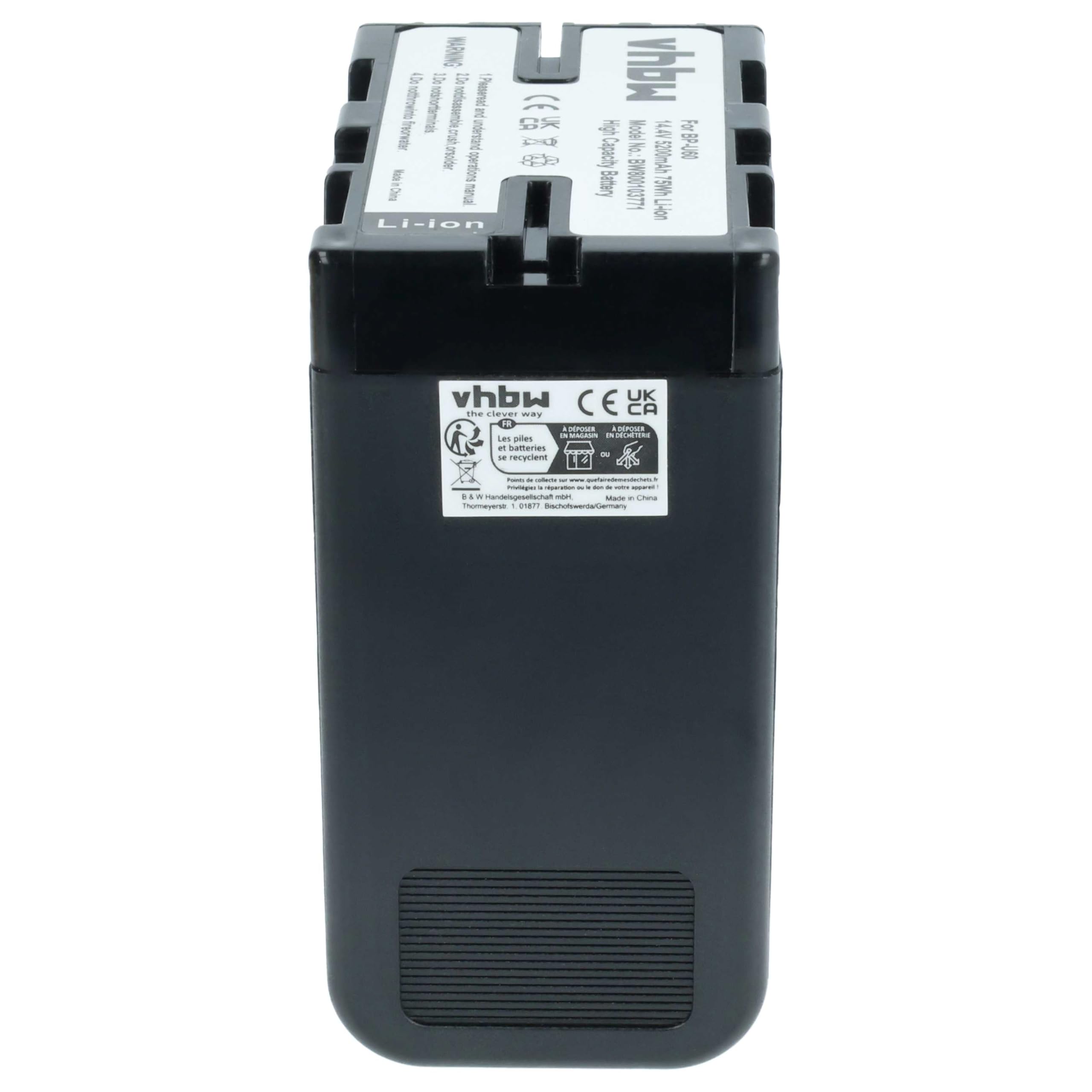 vhbw Batería Compatible con Sony PMW-EX3, PMW-F3, PMW-EX1, PMW-EX1r cámara de vídeo (5200 mAh, 14,8 V, Li-Ion) con Chip