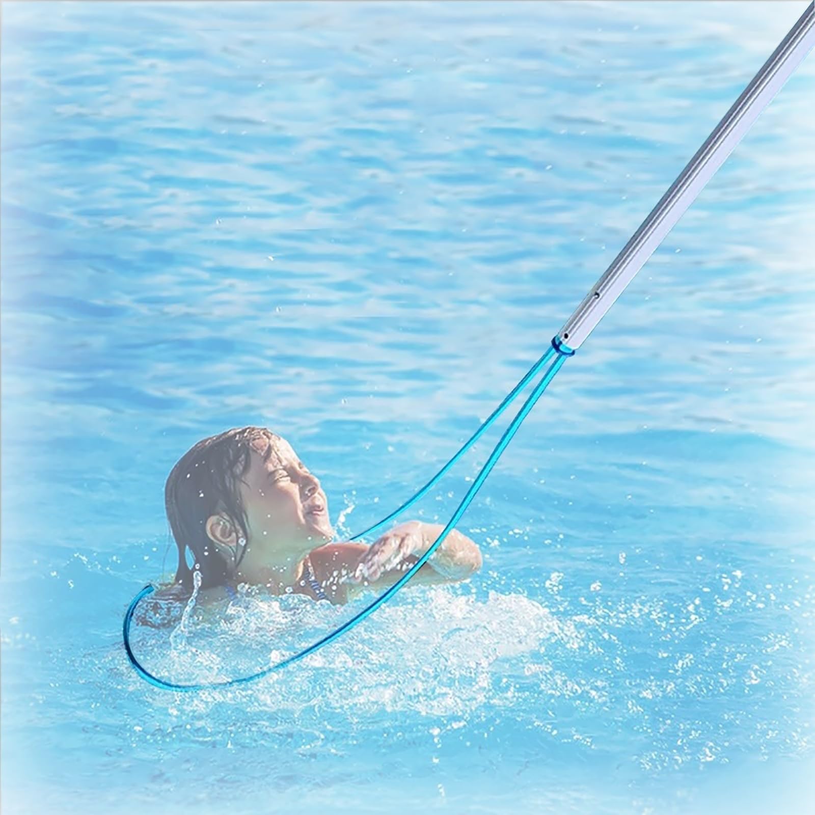Equipo esencial para salvar vidas en piscinas con poste telescópico de 4,8 metros