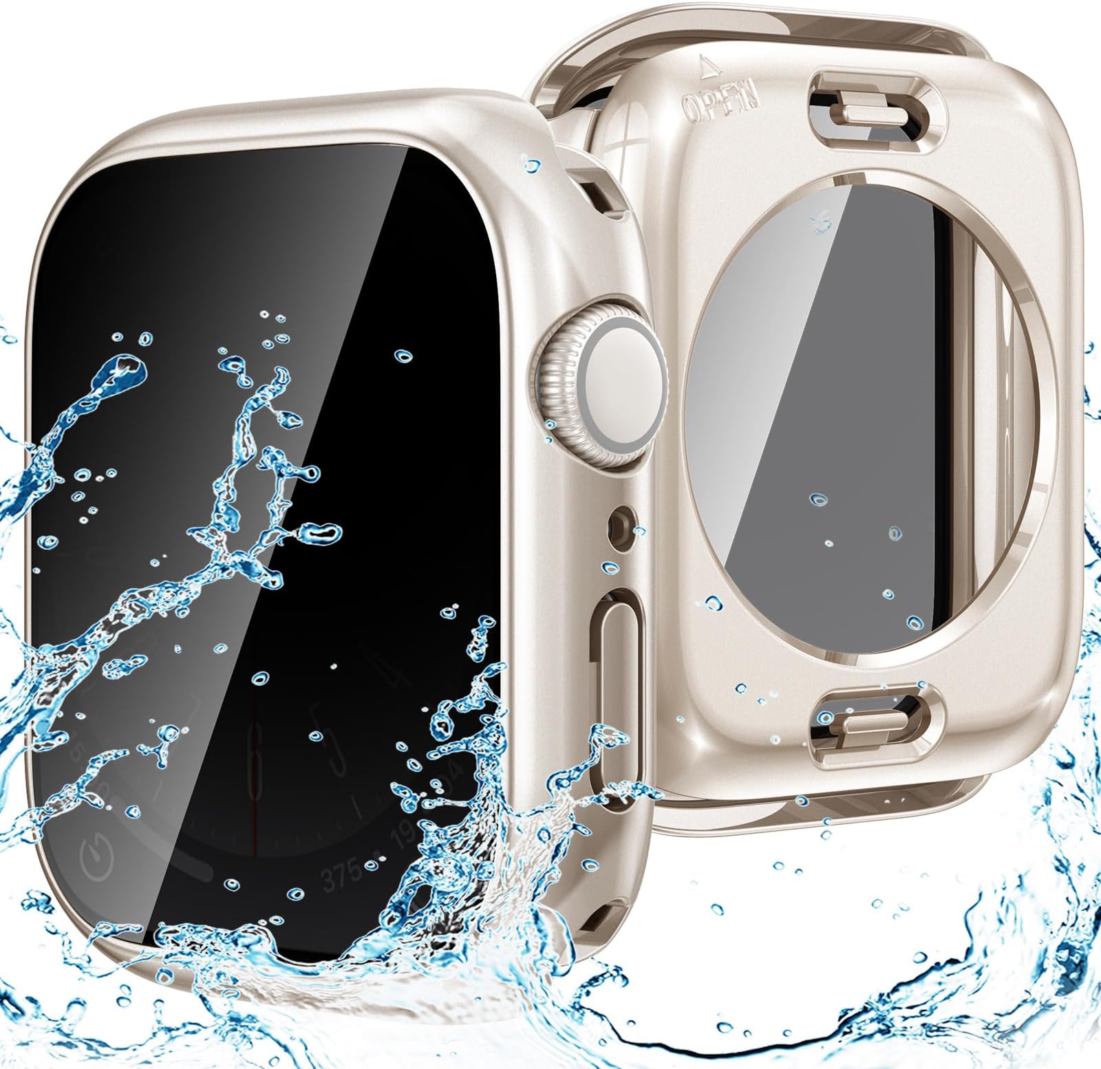 GotonPrivacy Waterproof Case Compatible for Apple Watch Screen Protector 46mm 42mm 45mm 44mm 41mm 40mm Ultra 2 49mm SE Series 10 9 8 7 6 5 4, Anti Spy Face Cover Back Bumper for iWatch Accessories