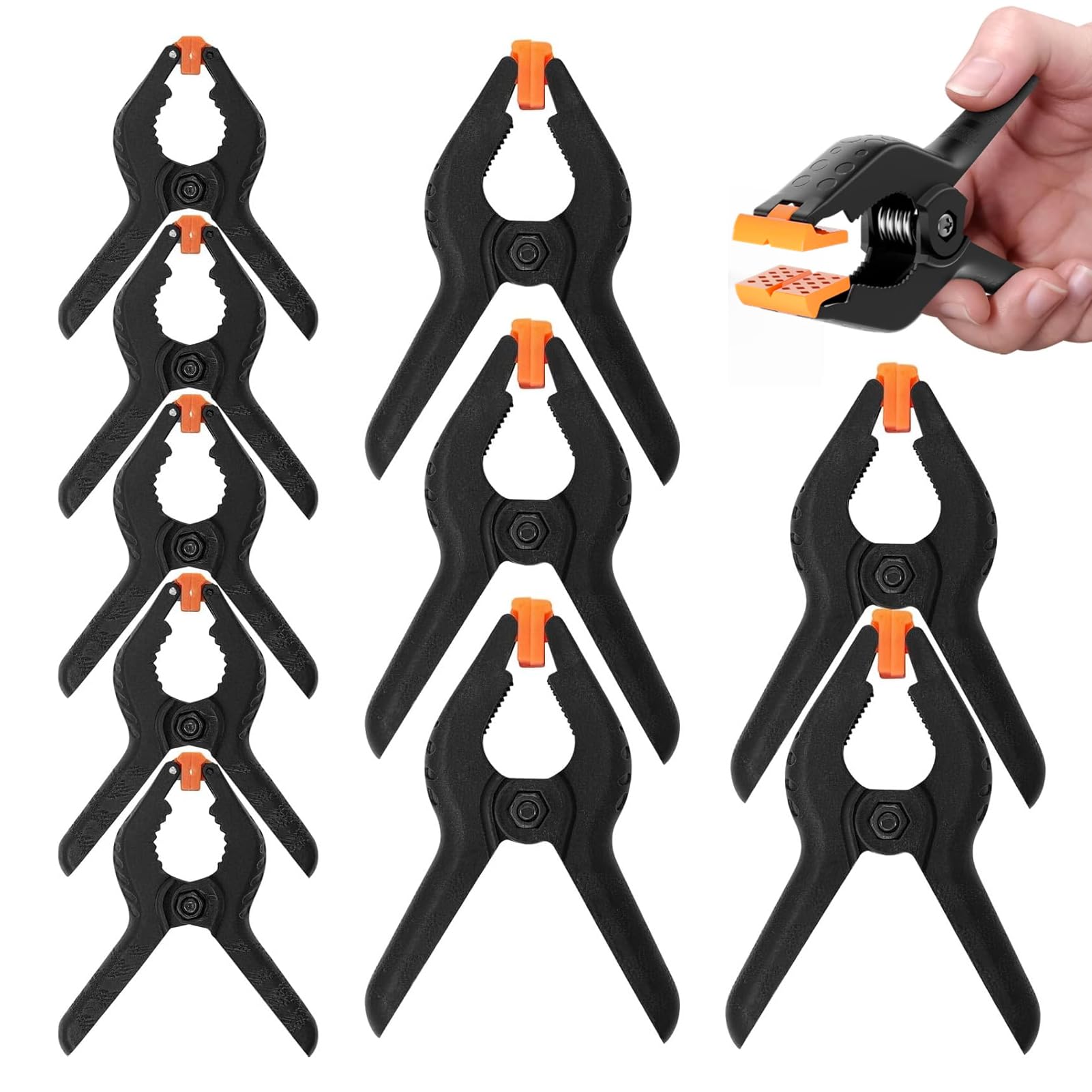 10 Pcs Crocodile Clips,Muslin Spring Clamps for DIY Projects,Plastic Wood Clamps for Woodwork Artwork Background - Image 2