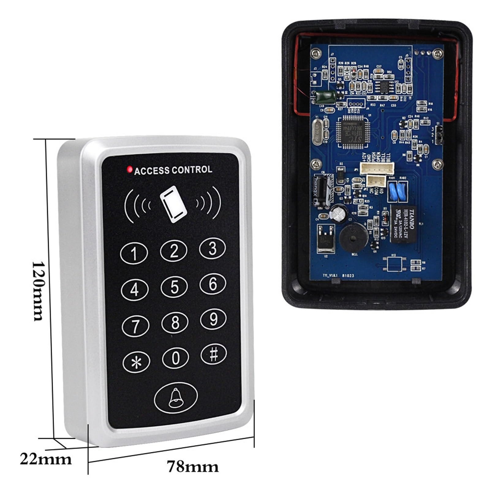 Zutrittskontrolle, Home Access Control System Kits Set RFID Tastatur 125 KHz Access Controller 1000 Benutzer 180 KG Elektrische Magnetische Schloss Strike Schlösser(Kit2 Strike Lock)